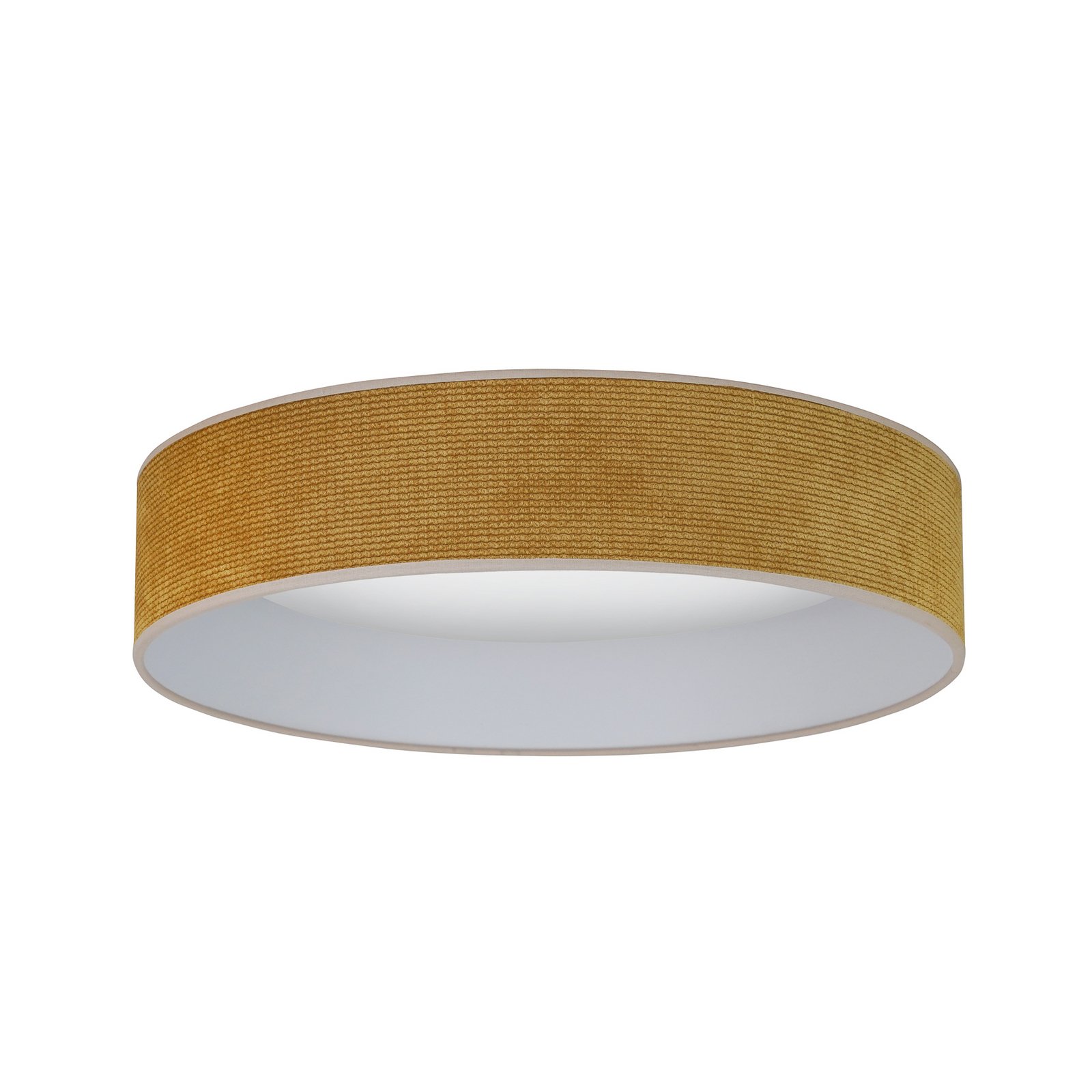 LED-Deckenleuchte Plafond, senfgelb, Stoff, Ø 45 cm, 3-step