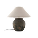 Thalorin stolová lampa výška 46 cm sivá keramika - Lucande