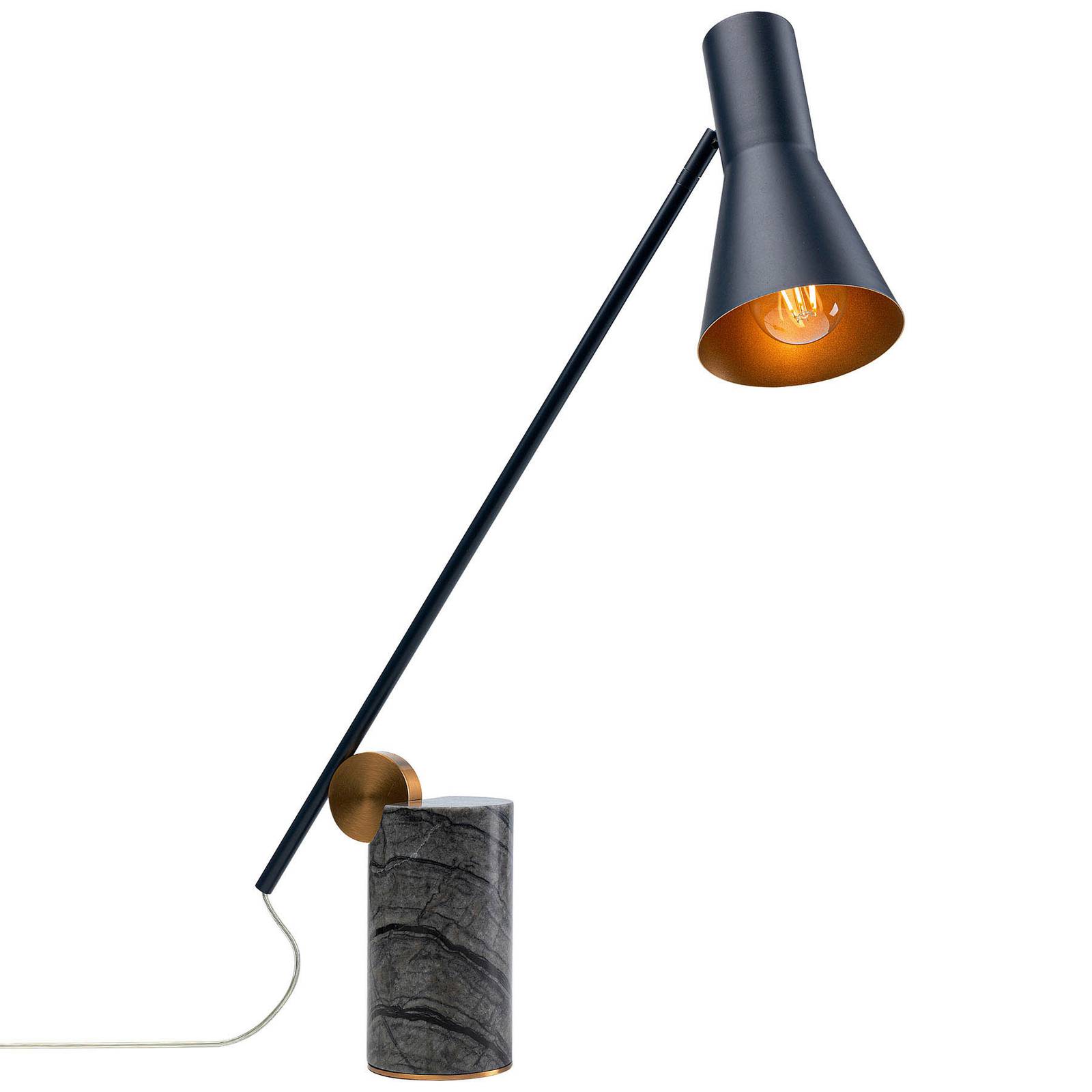 Kare KARE Metro table lamp with marble base, for Living / Dining Room, steel, marble, E27, 60 W, W: 12.5 cm, H: 68 cm