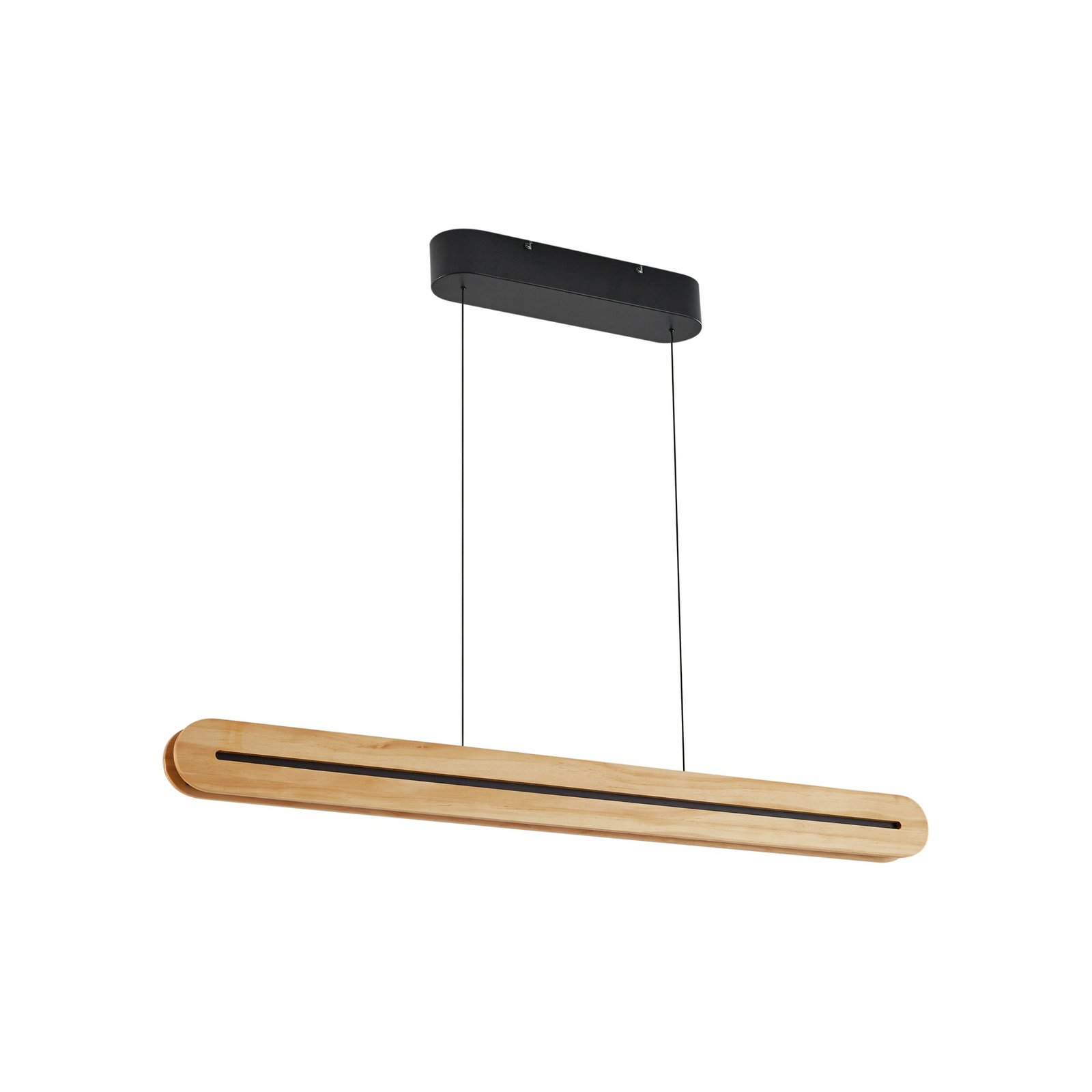 Lucande LED obesna svetilka Darnor, les, CCT, dolžina 100 cm