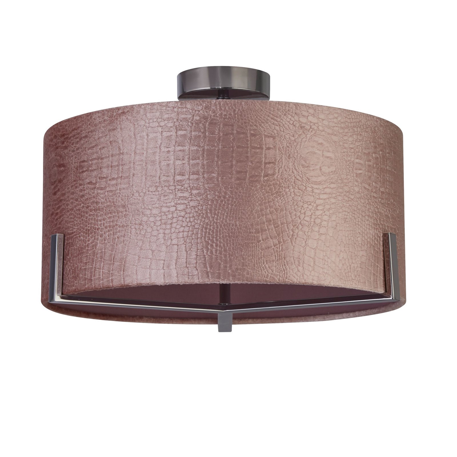 Candeeiro de teto Kyran, vermelho, metal, veludo, Ø 40 cm, E27