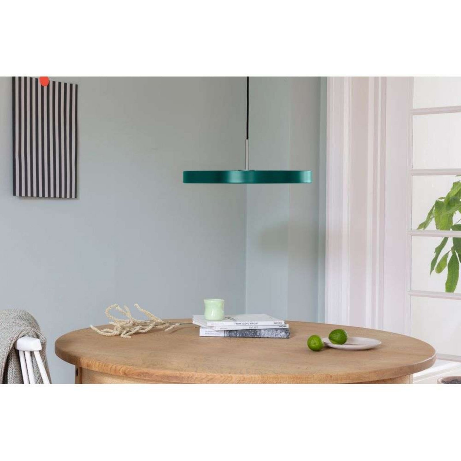 Asteria Plus pendellampe, Ø 30 cm, grøn/stål UMAGE - Stue - Metal billede