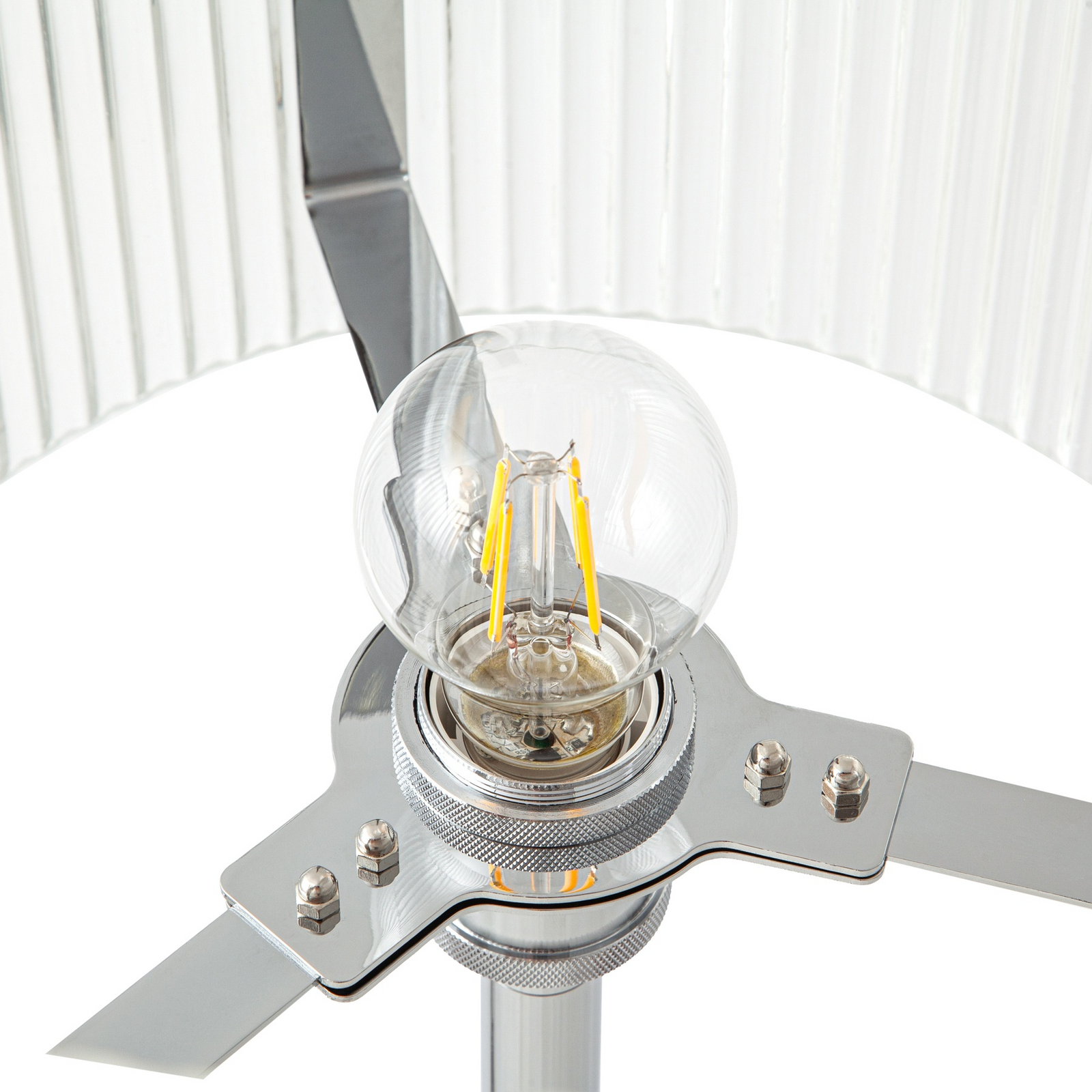 Meritt vloerlamp, chroom/transparant, hoogte 160 cm, glas - Lucande
