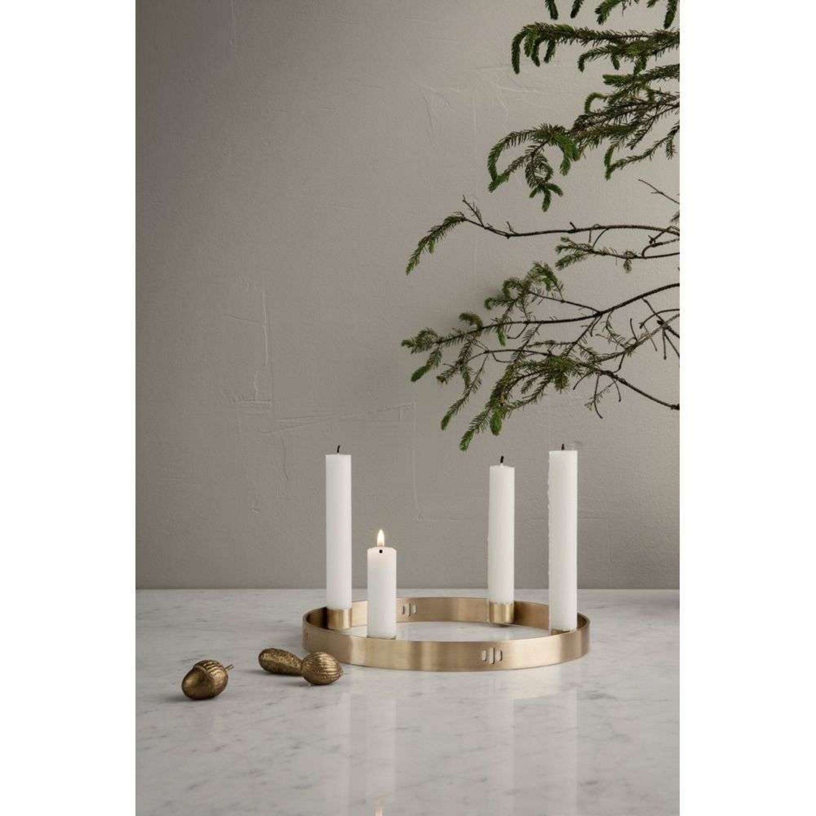 Candle Holder Circle Small Brass - ferm LIVING