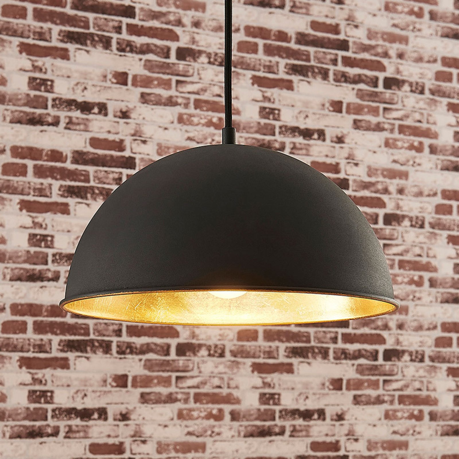 Zwart-gouden hanglamp Leya