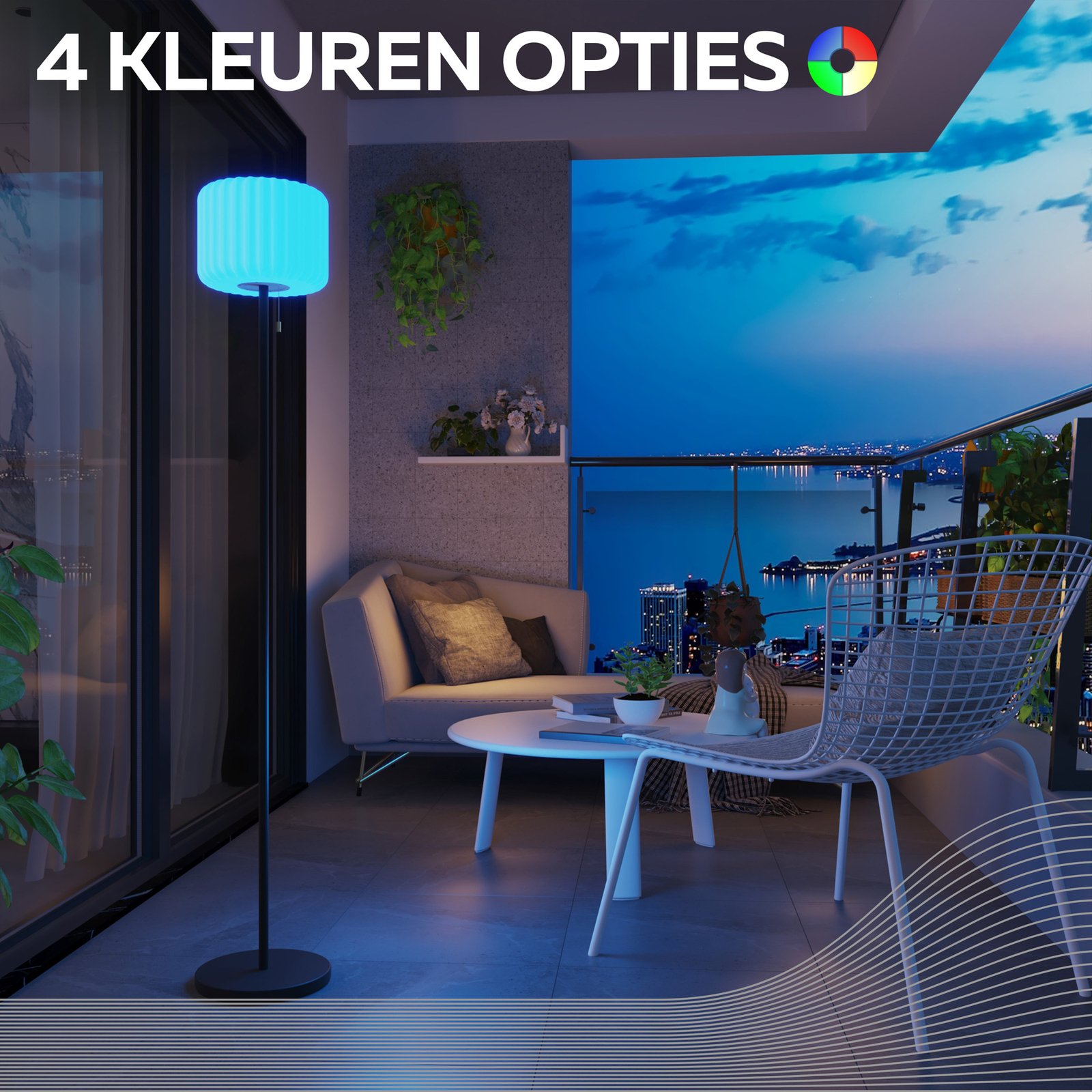 Calex LED vloerlamp, IP44, trekschakelaar