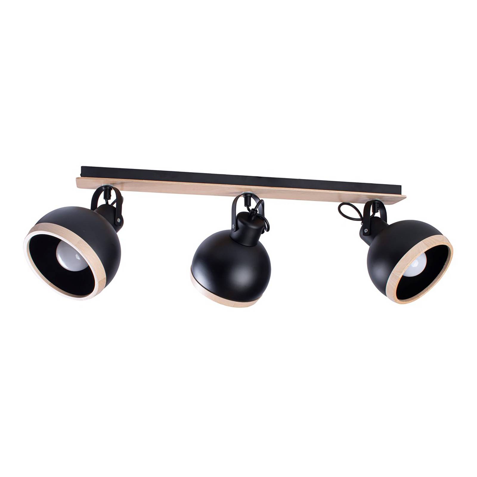 Spot pour plafond Oval long à 3 lampes noir