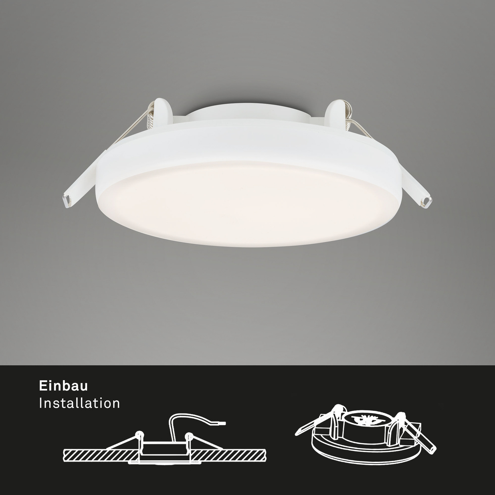 LED recessed spotlight Plat, white, Ø 10 cm, 4,000K