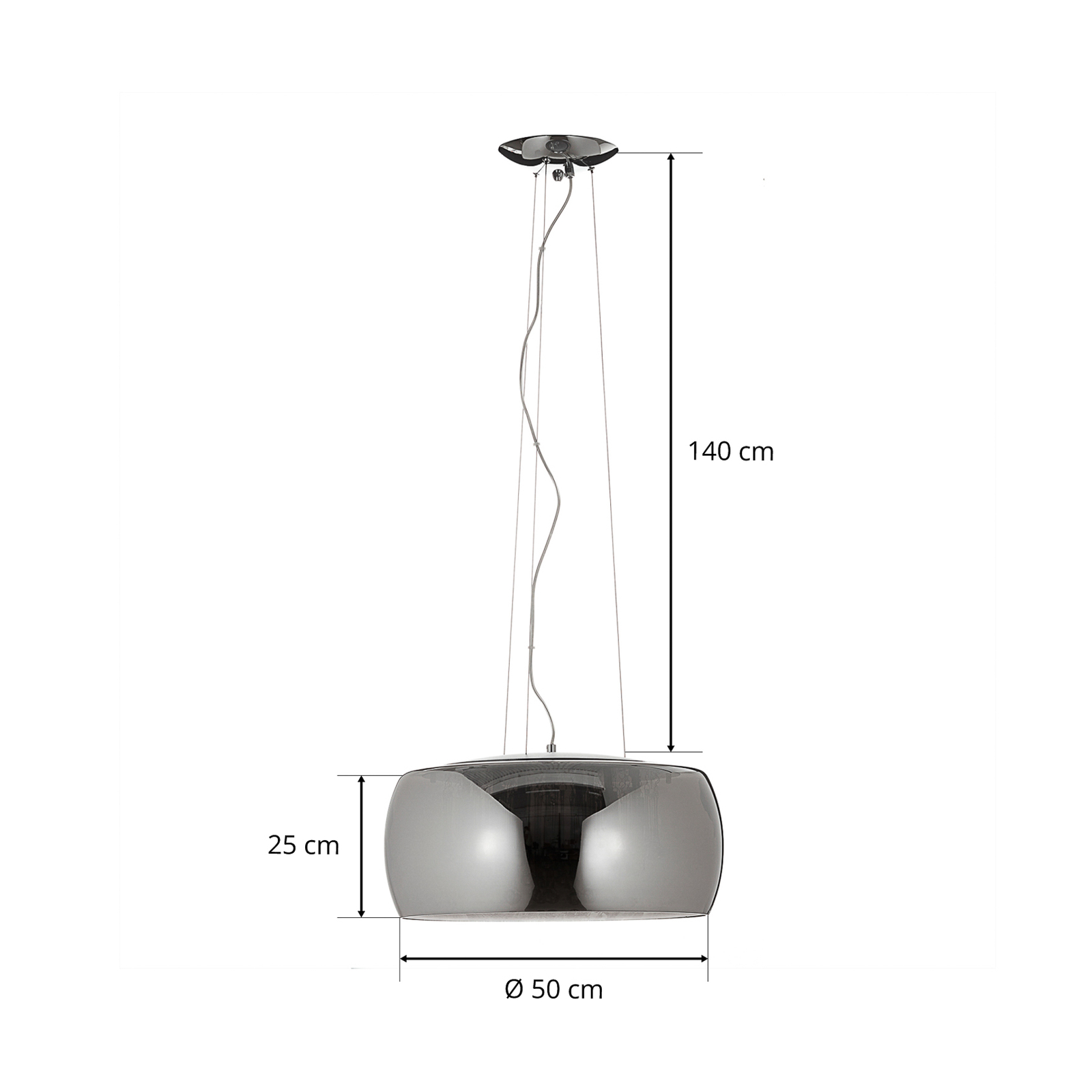 Argos LED hanging light with crystal drops Ø 50 cm