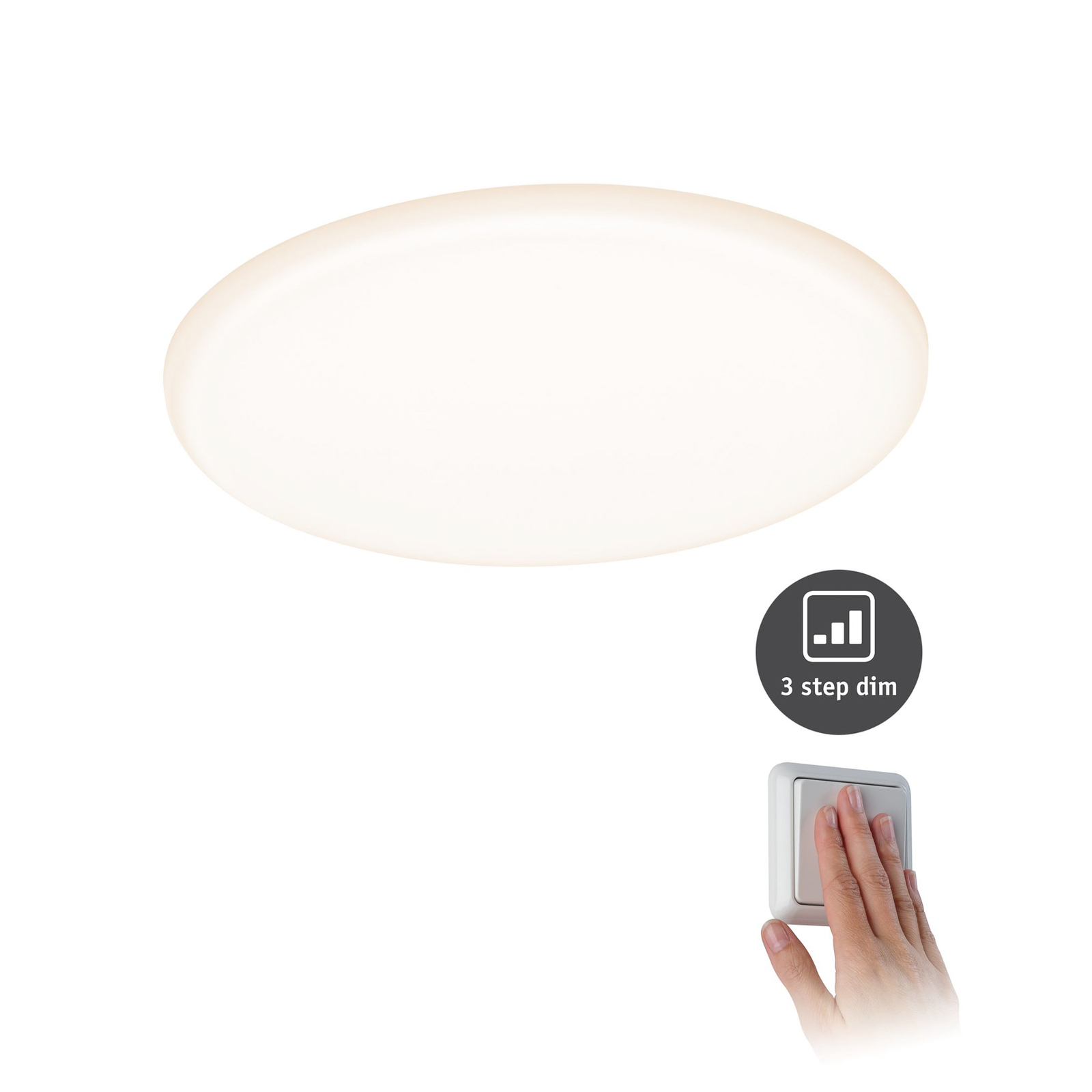 Paulmann LED-Panel Veluna 3.000K rund 3-Step-dim