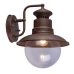 Sella outdoor wall light, rust-coloured steel