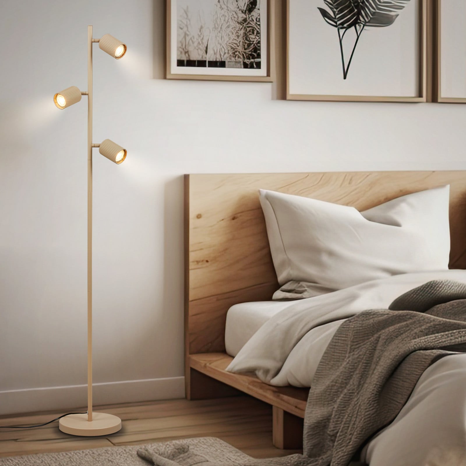 Briloner Lampadar Ida bej cu 3 becuri înălțime 141 cm GU10 - Camera de zi / sufragerie - Modern - Metal