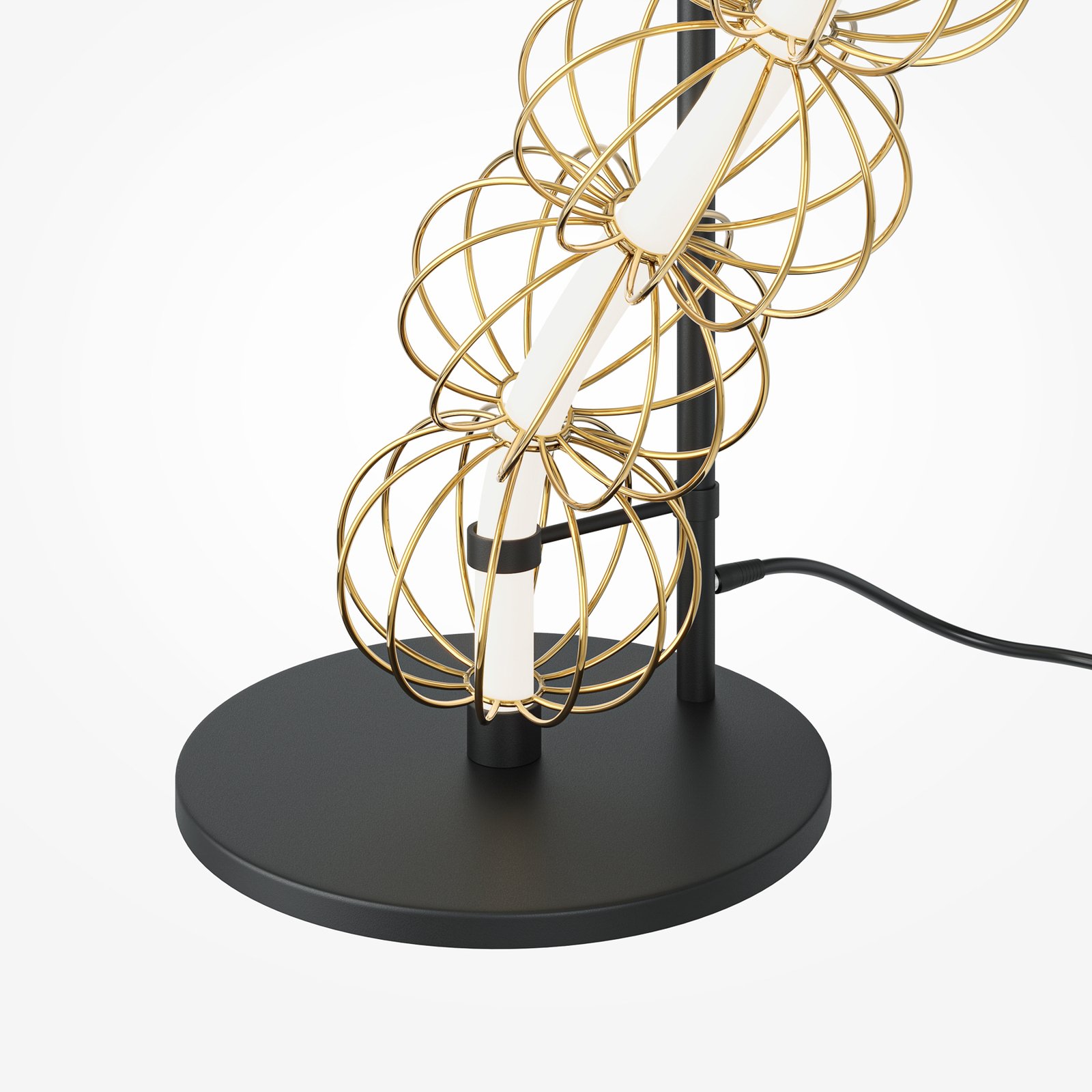 Stojací lampa Maytoni LED Golden Cage, výška 154 cm, kov