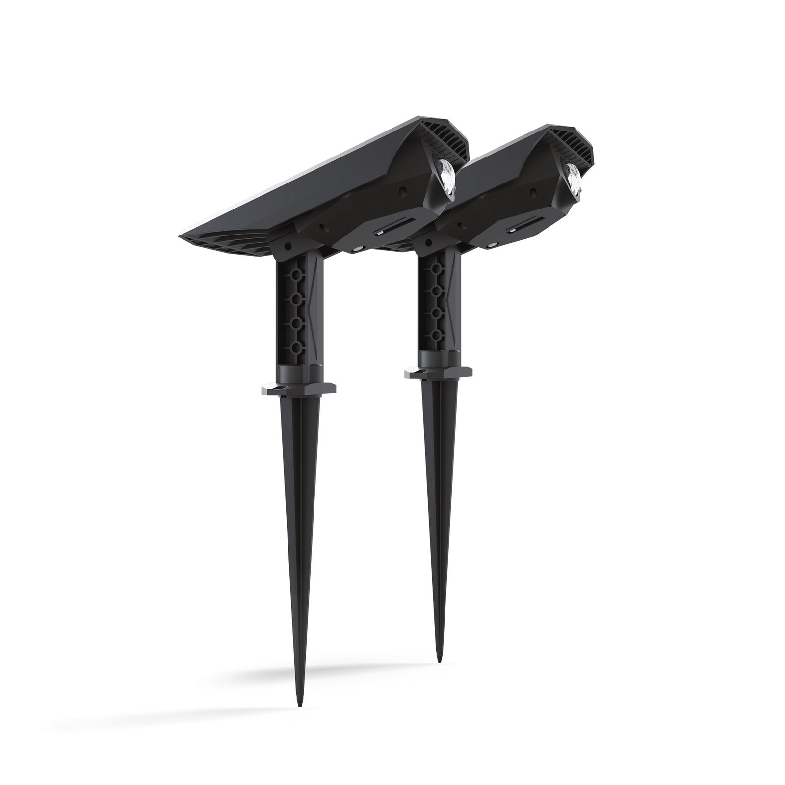 Calex LED-Solar-Erdspießstrahler Padoa, 2er-Pack, schwarz