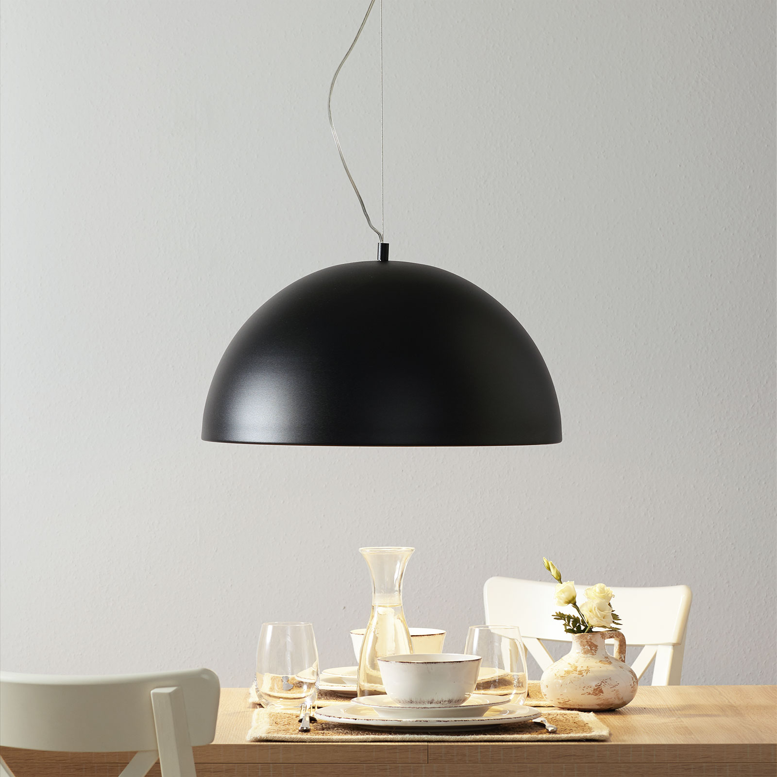 Lucande Maleo hængelampe 53 cm, sort - pendel lampe - haengelampe - moderne lampe stue/spisestue - sort - stål