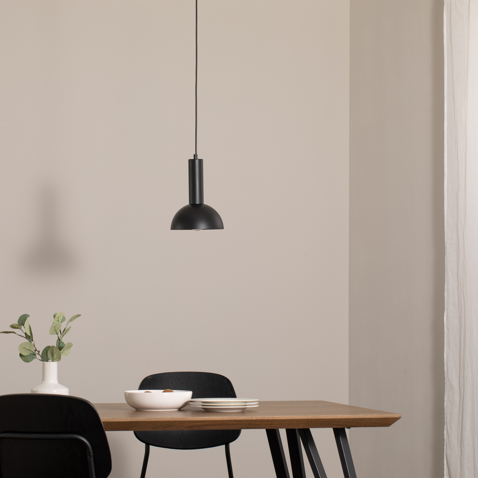 Κρεμαστό φωτιστικό Vitrum cupola S, μαύρο, ημικυκλικό, Ø 19 cm