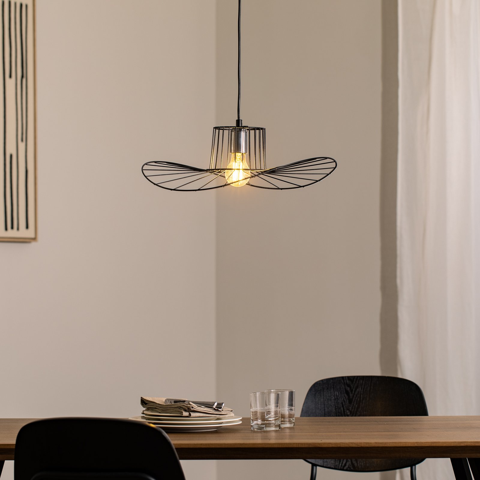 Suspension Tel, noir, Ø 50 cm, métal