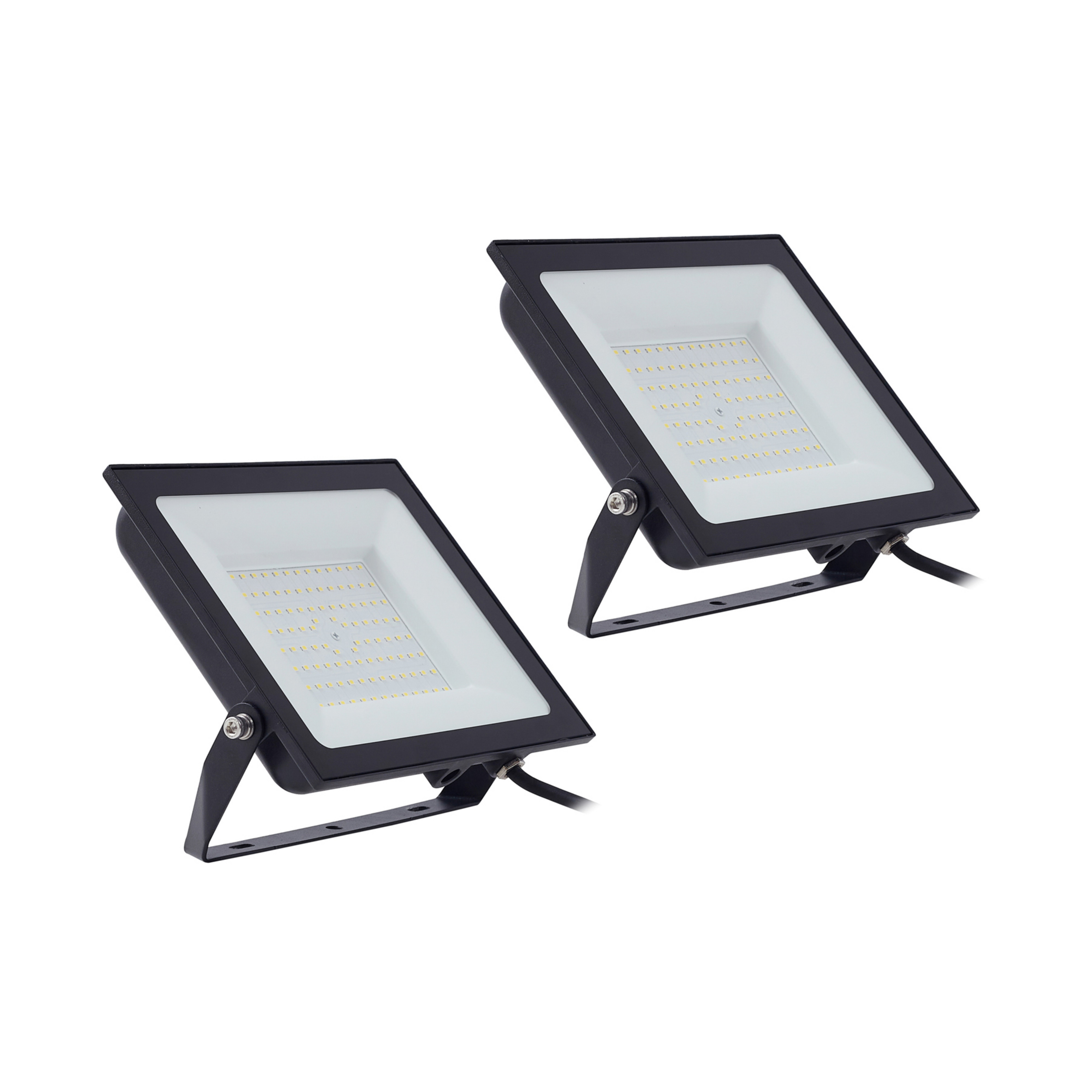 Prios LED-Außenstrahler Maikel, 100 W, Metall, 2er-Set