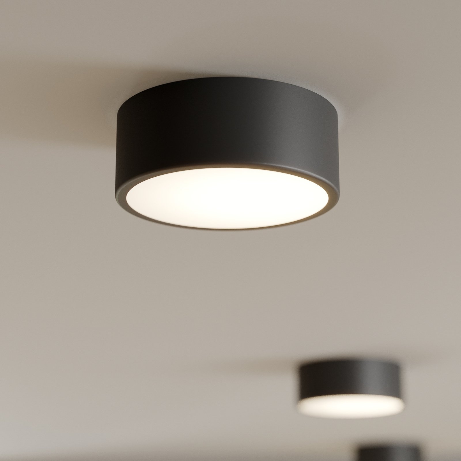 Plafondlamp Cleo, Ø 20 cm, zwart