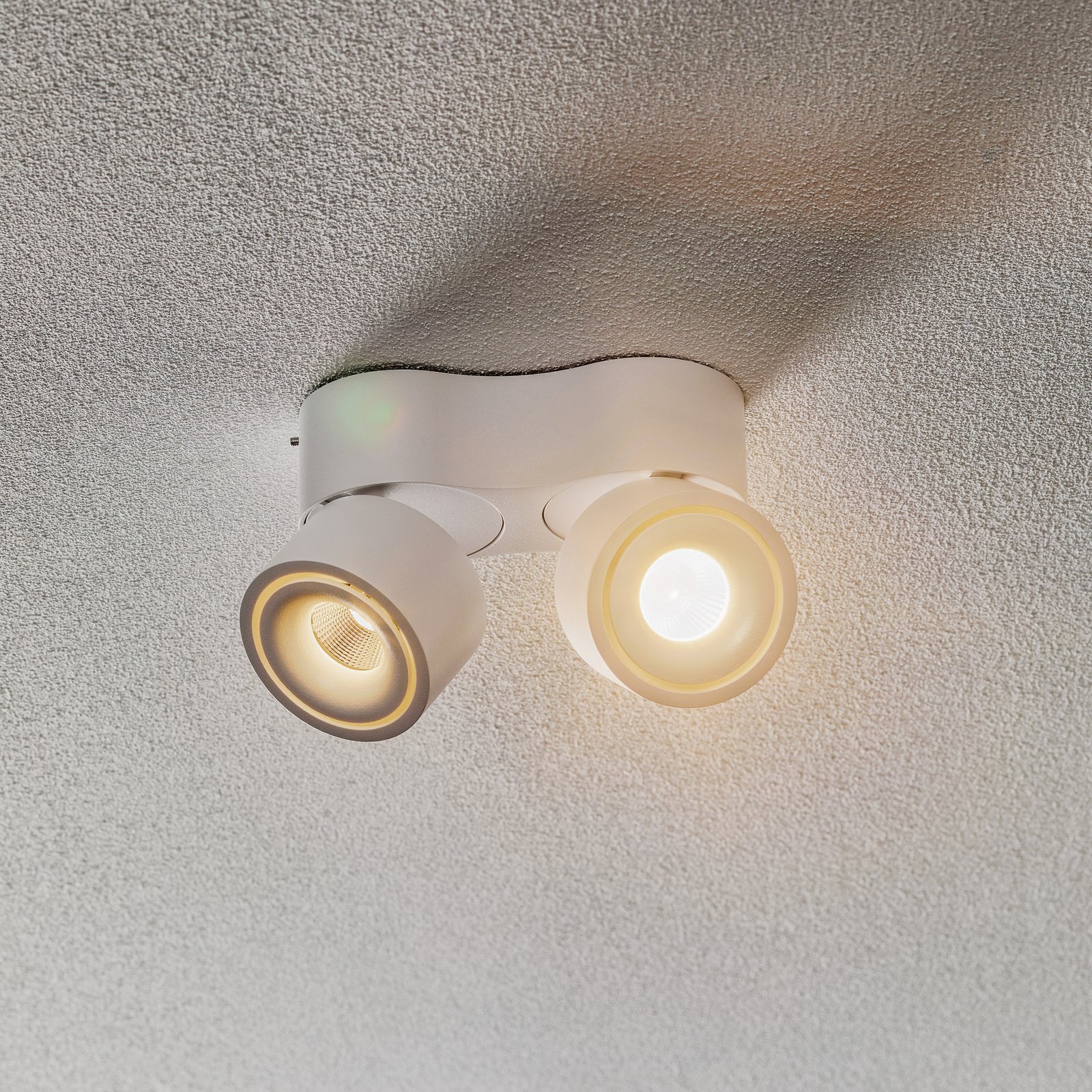 Egger Clippo S Duo spot LED soffitto bianco 3.000K
