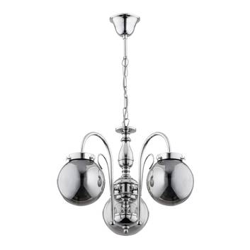 Lámpara de araña Hector, plata, 3 luces