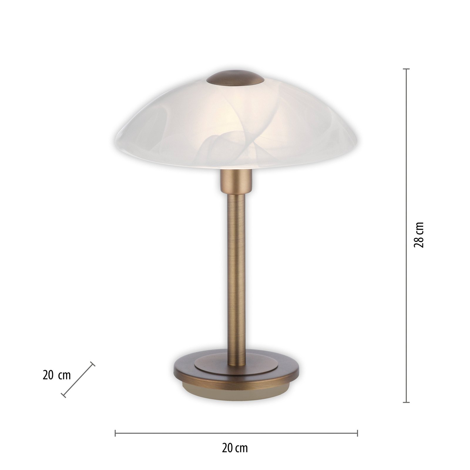 Paul Neuhaus Enova stolová lampa starožitná mosadz