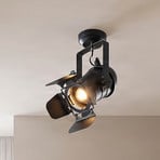 Downlight Lindby Tilen, 1 luz, negro, metal, 38 cm