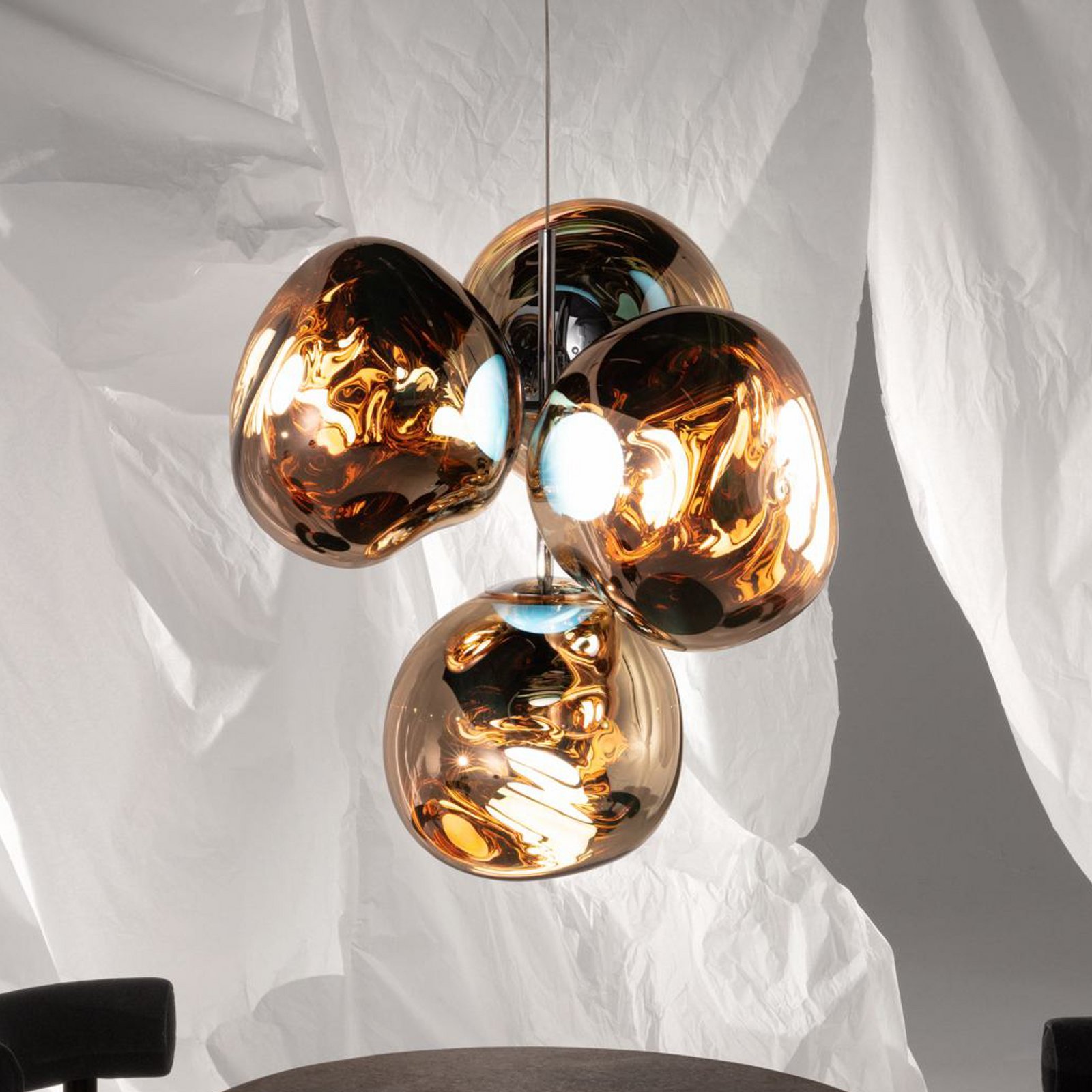 Tom Dixon LED chandelier Melt Chandelier, gold-coloured