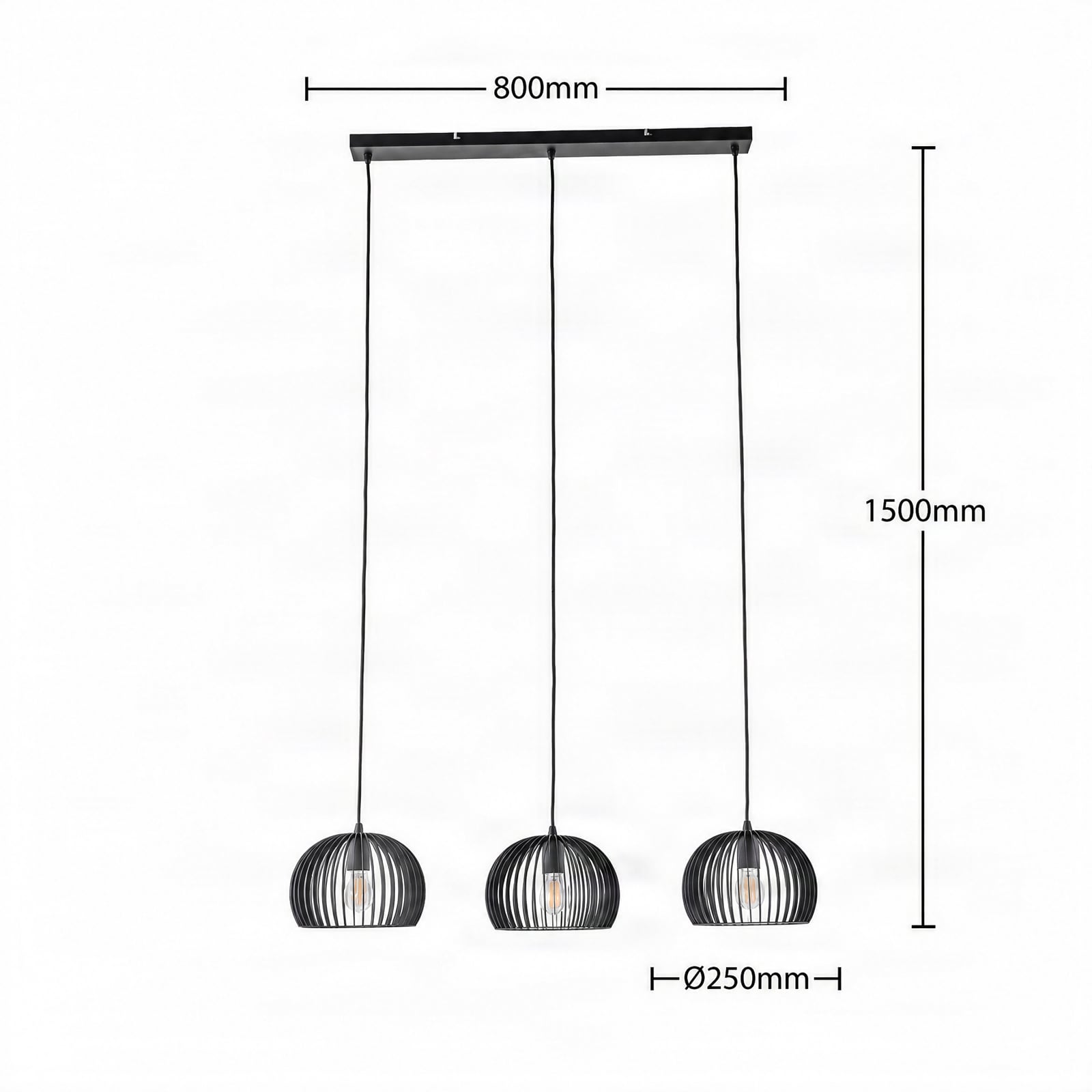 Lindby Riippuvalaisin Jusra, musta, metalli, 3-valo, 99cm Lindby Riippuvalaisin Jusra, musta, metalli, 3-valo, 99cm