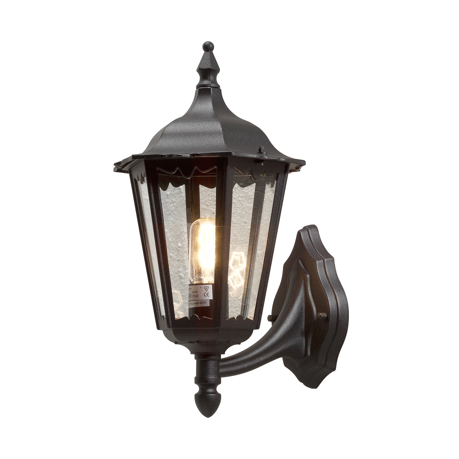 Firenze āra sienas lampas, melnas, augšējā ligzda, 48 cm