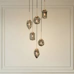 Lucande hanglamp Elani, 6-lamps, Ø 62 cm, glas