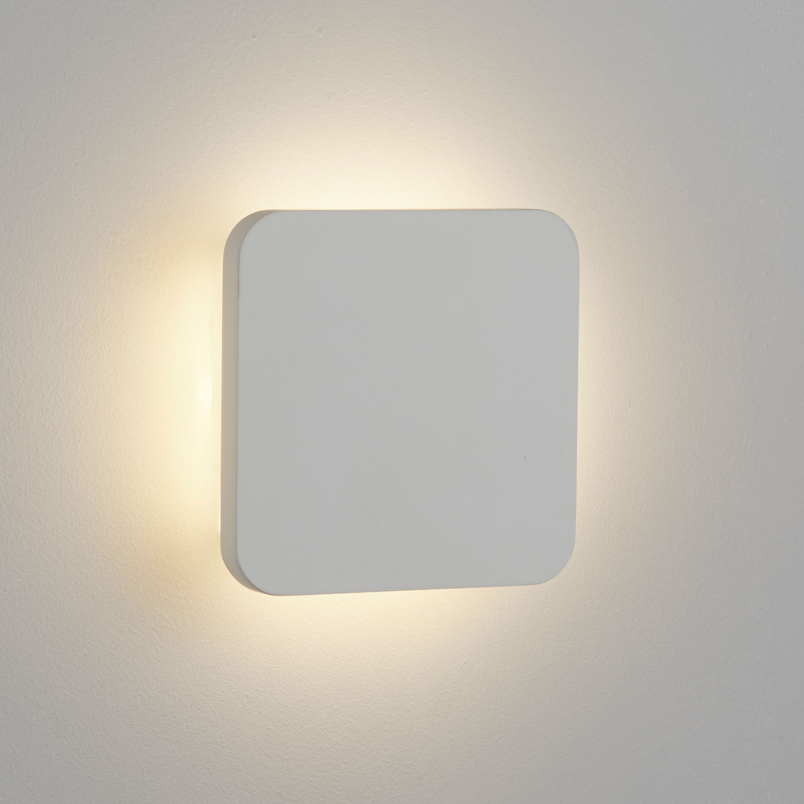 LED-Wandleuchte Gypsum 15x15cm aus weißem Gips
