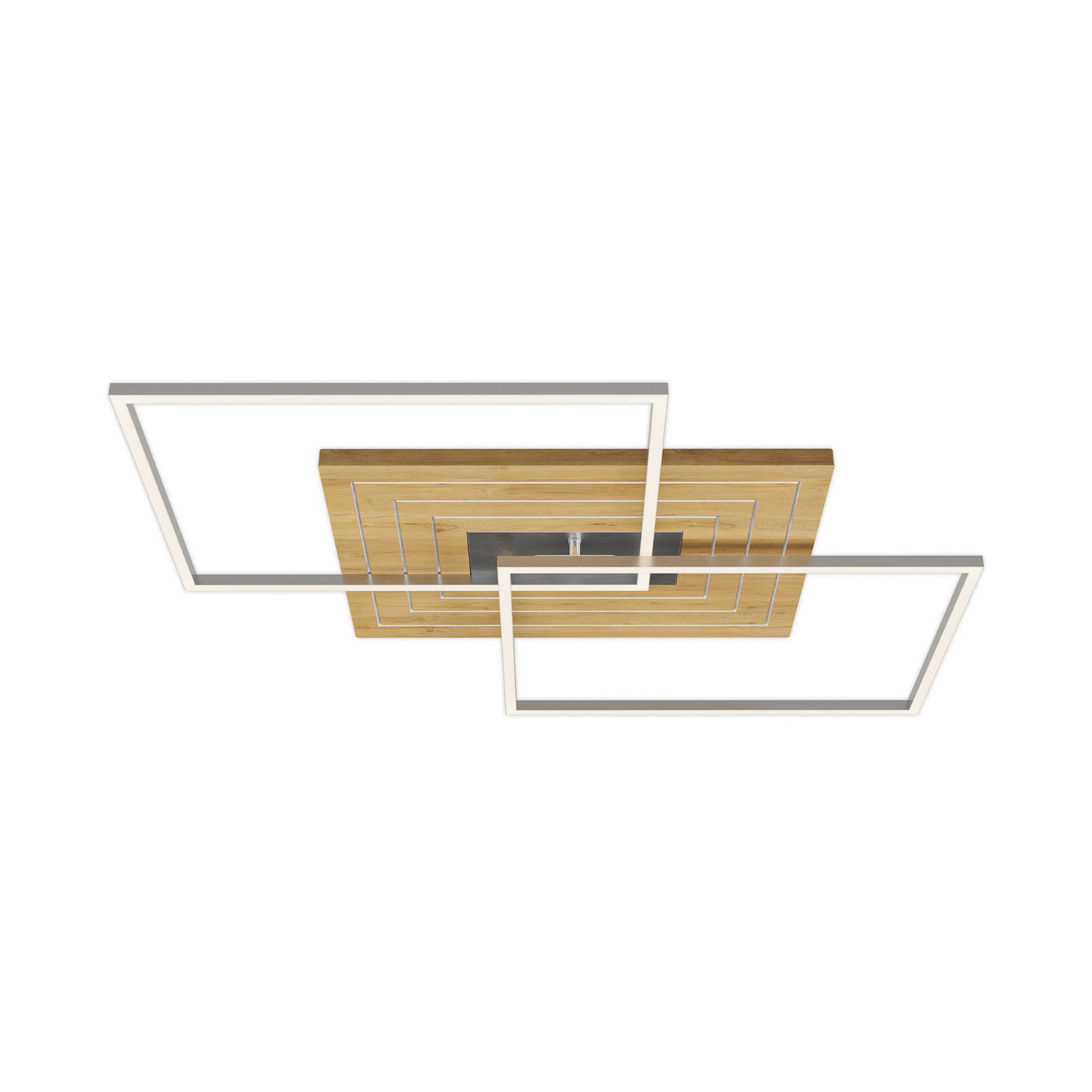 LED griestu lampa Inka L, garums 75 cm, gaiša koksne, dimmerējama