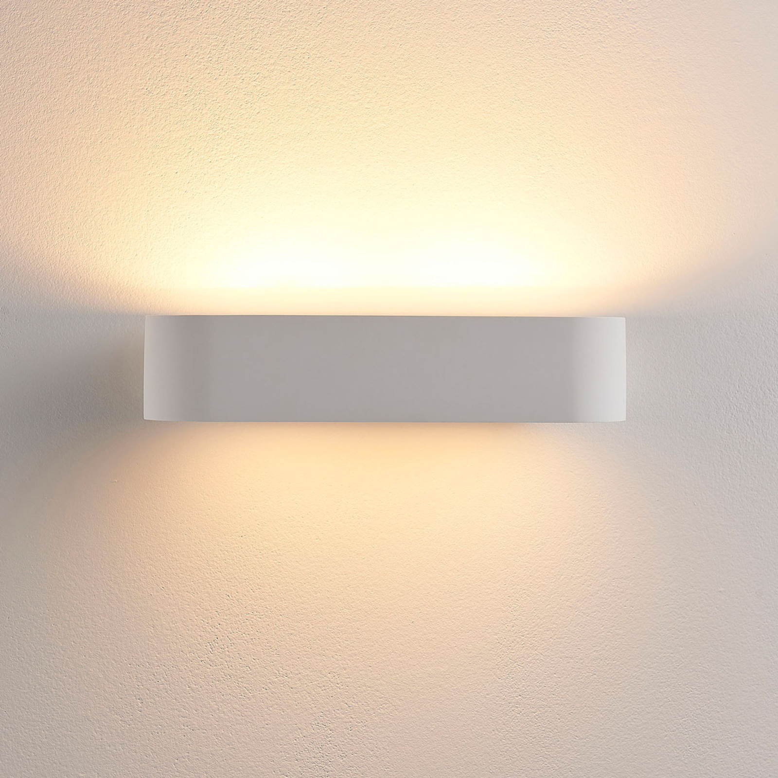 LED Wandleuchte Fioni Gips Weiß Lampenwelt G9 Abgerundet Wandlampe Wohnzimmer 