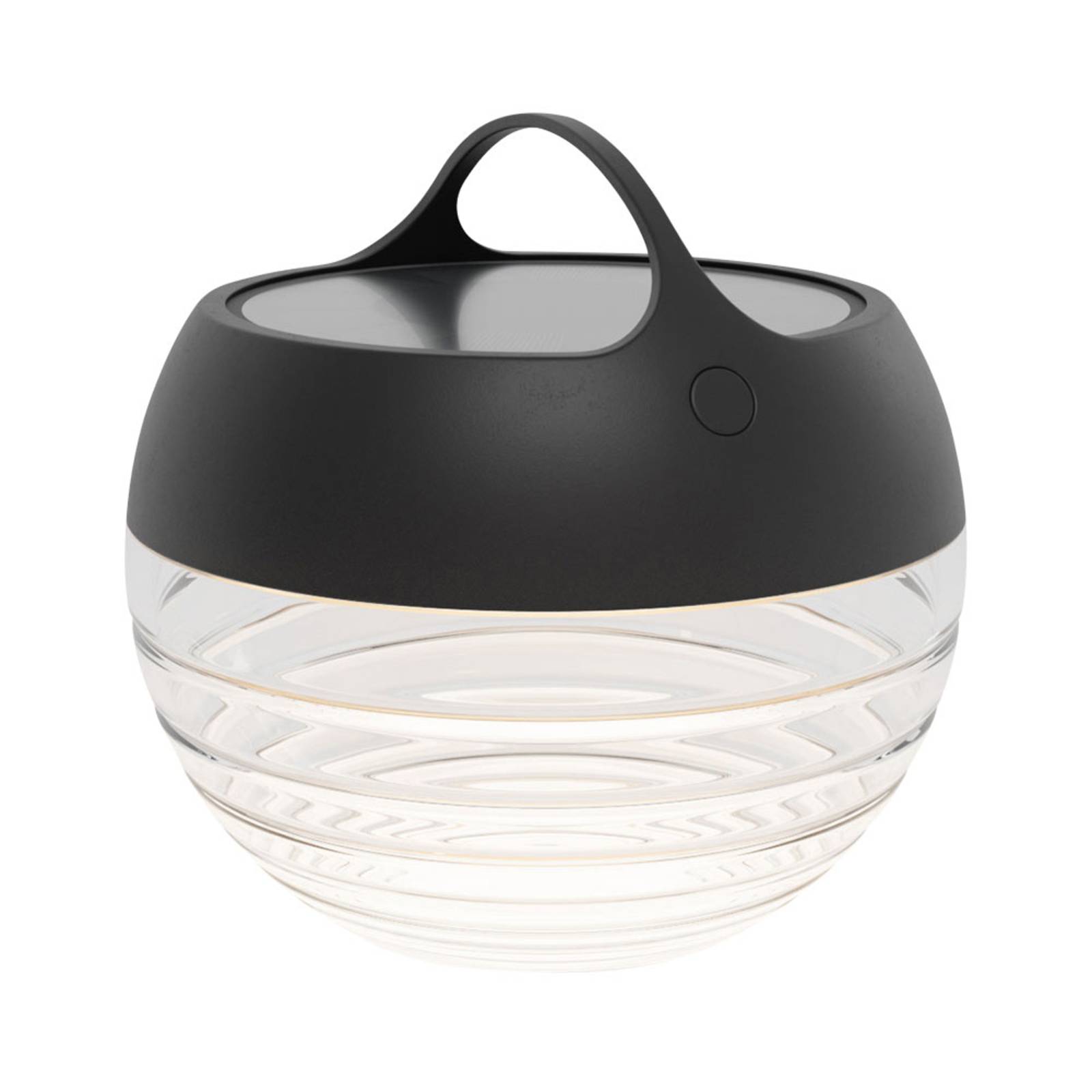 IP44.de aqu S LED solar light, height 23 cm black, handblown crystal glass, cast aluminium, 1.5 W, H: 23.1 cm