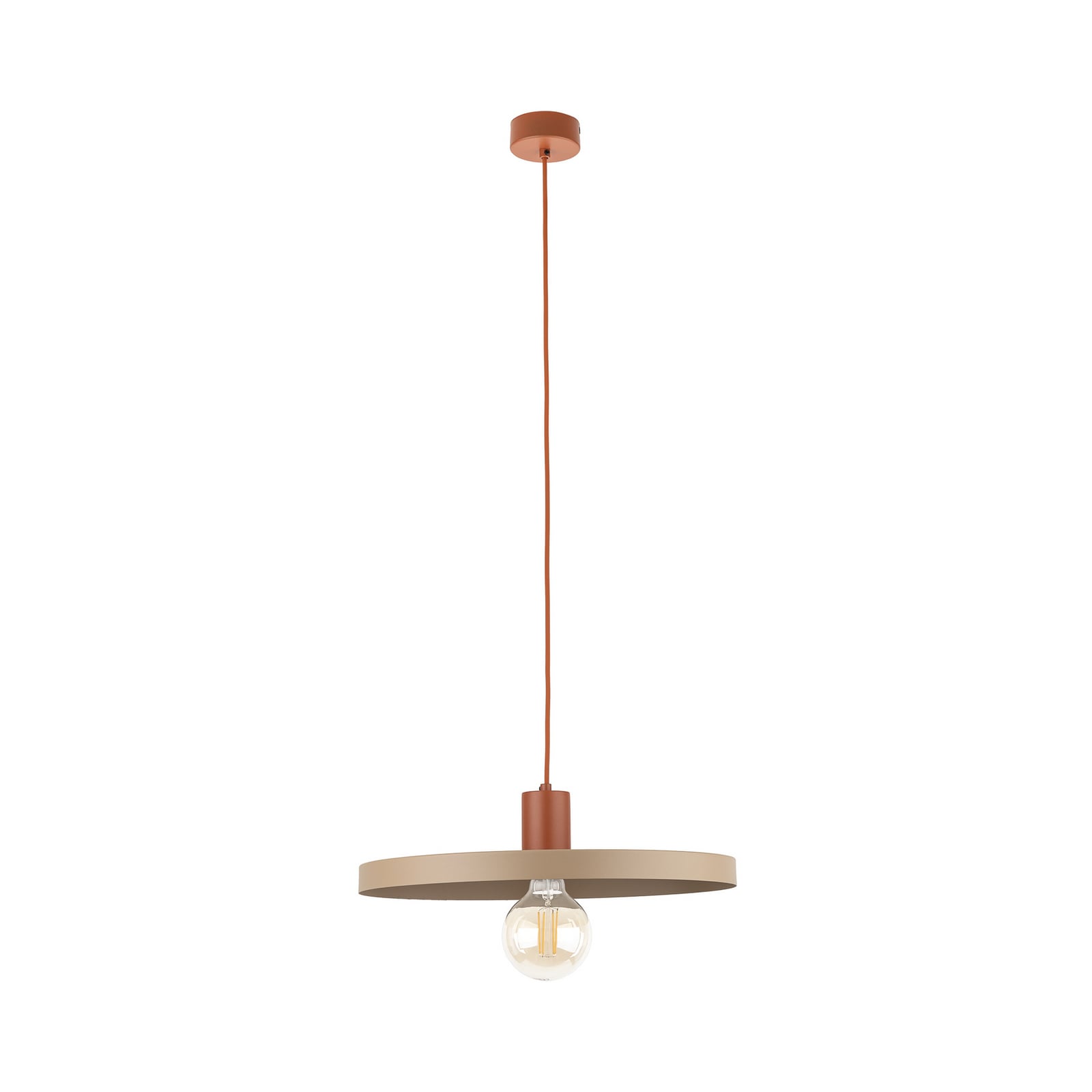 Suspension Sila, sable/rouge, métal, Ø 45 cm, E27