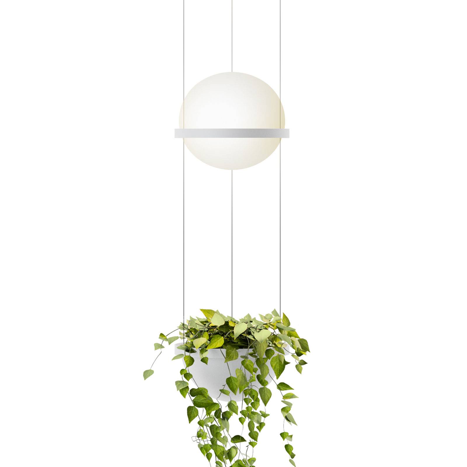 Vibia Palma 3724 závesná lampa, kvetináč, biela