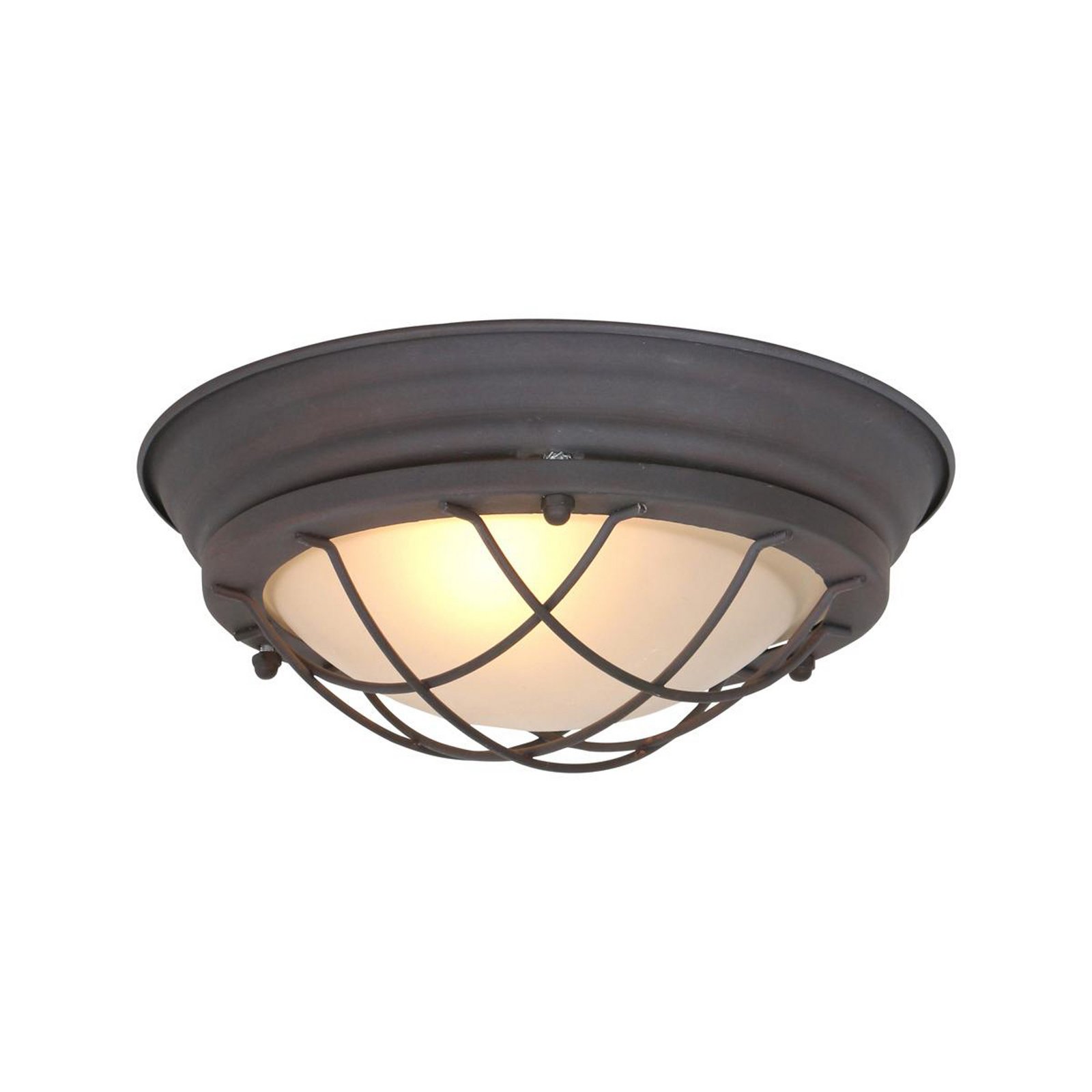 Lisanne ceiling light, brown, Ø 29 cm, metal, glass, E27