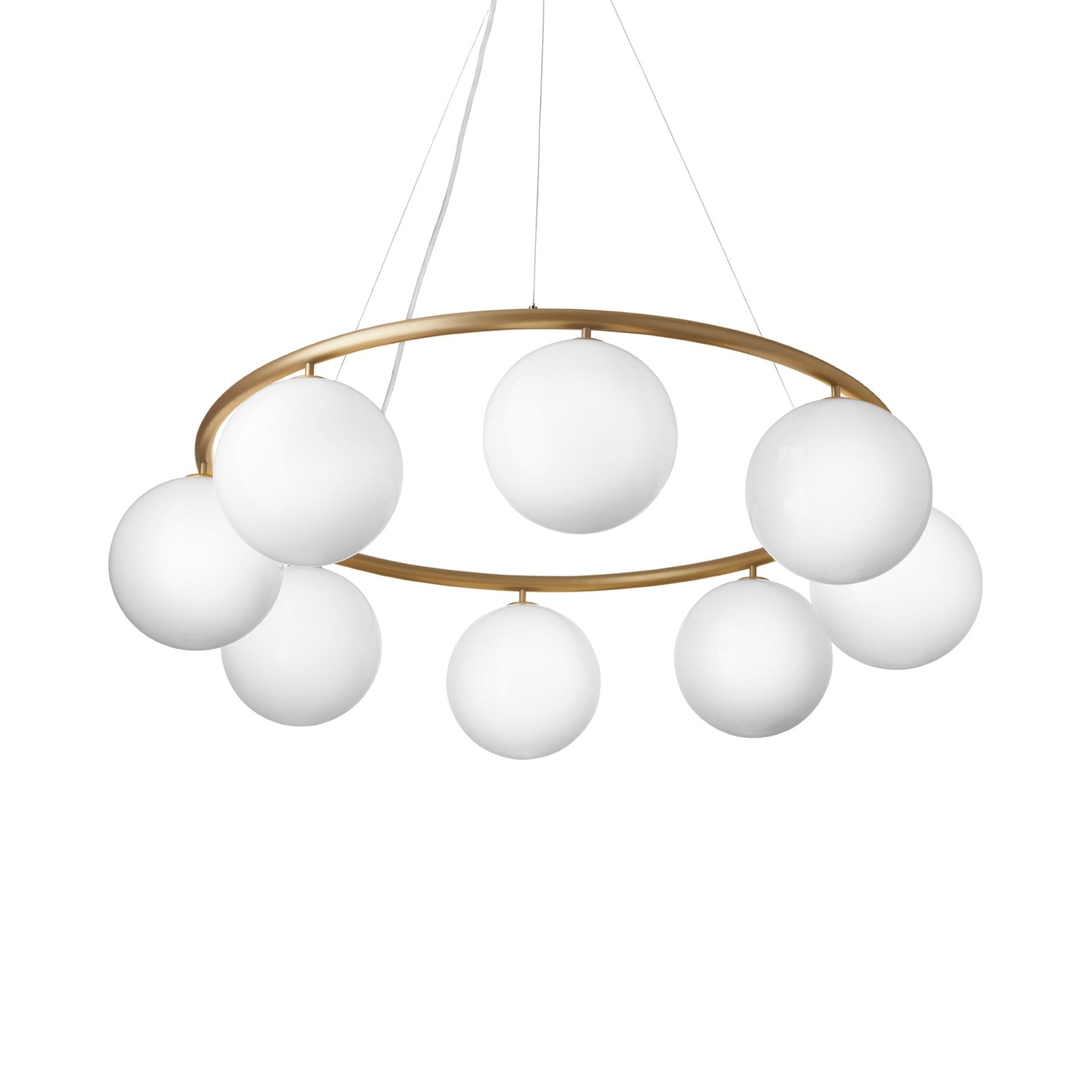 Miira 8 Circular lustr, mosaz/opal, Ø 100 cm – Nuura