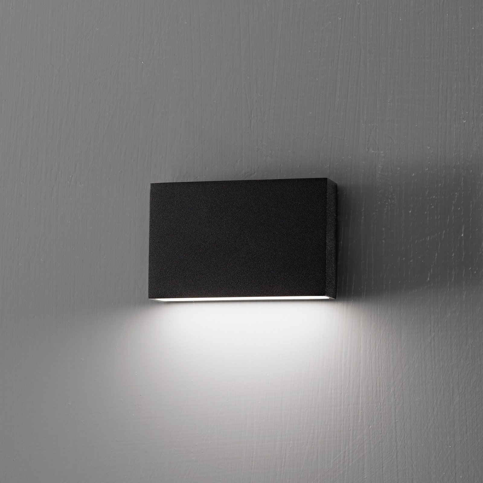 Egger LED-Außenwandleuchte Flatbox schwarz 11x7 cm Aluminium