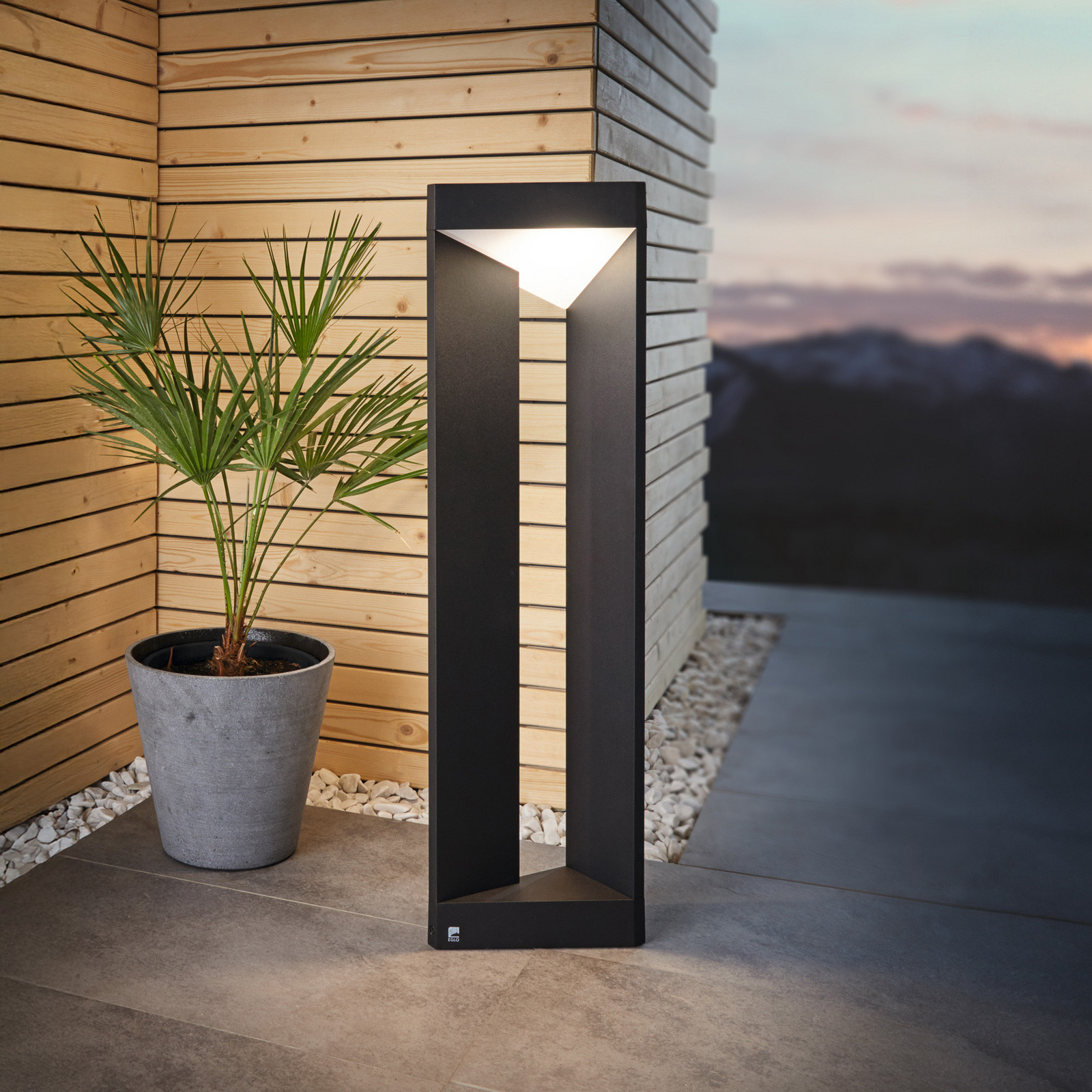 EGLO Lampă LED trotuar Nembro IP54 din aluminiu turnat - modern - negru alb - Metal