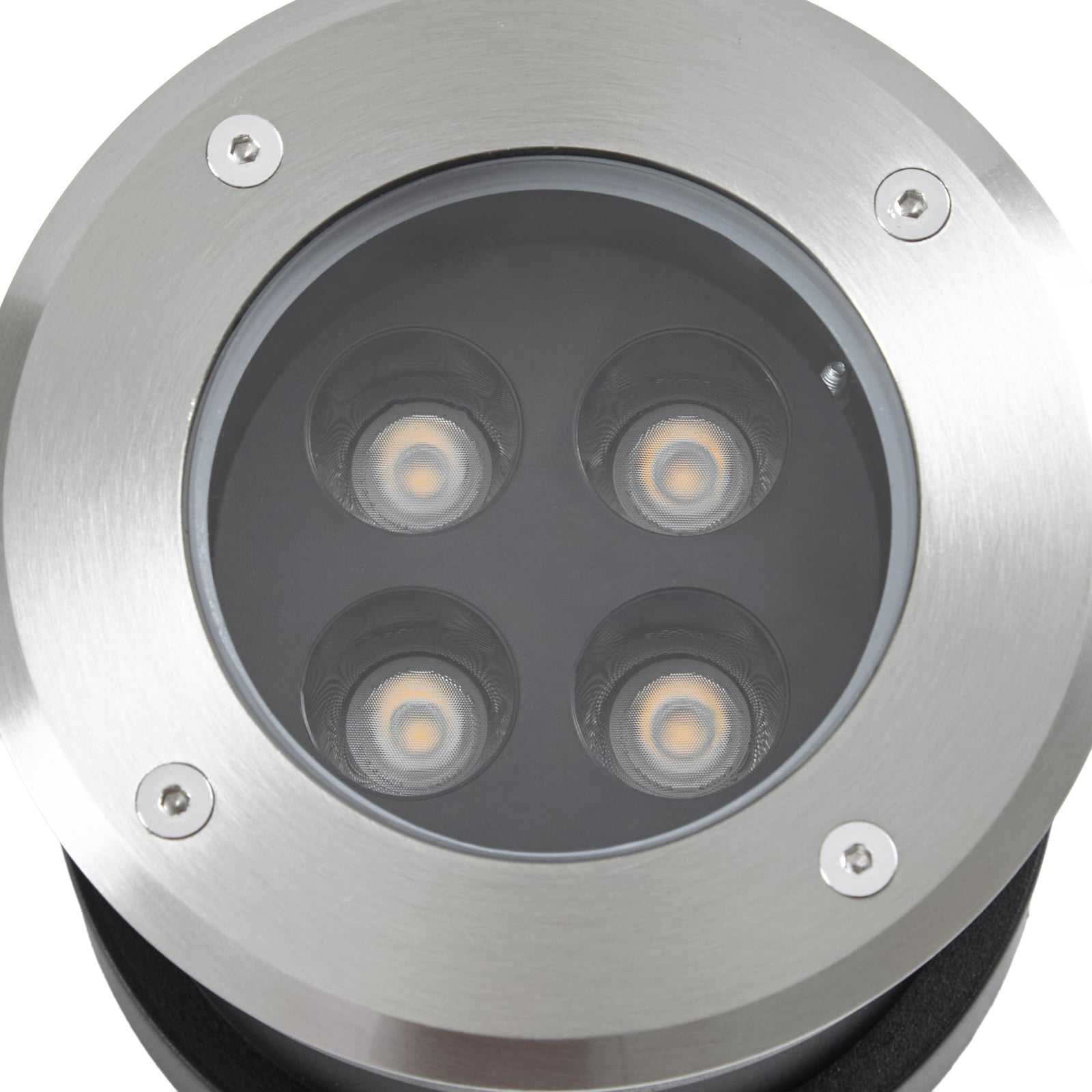Spot encastré au sol LED Arcchio Thentos, Ø 12 cm, 40°, nickel, IP67 Spot encastré au sol LED Arcchio Thentos, Ø 12 cm, 40°, nickel, IP67