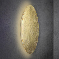 Applique a LED Escale Blad, foglia oro, Ø 95 cm