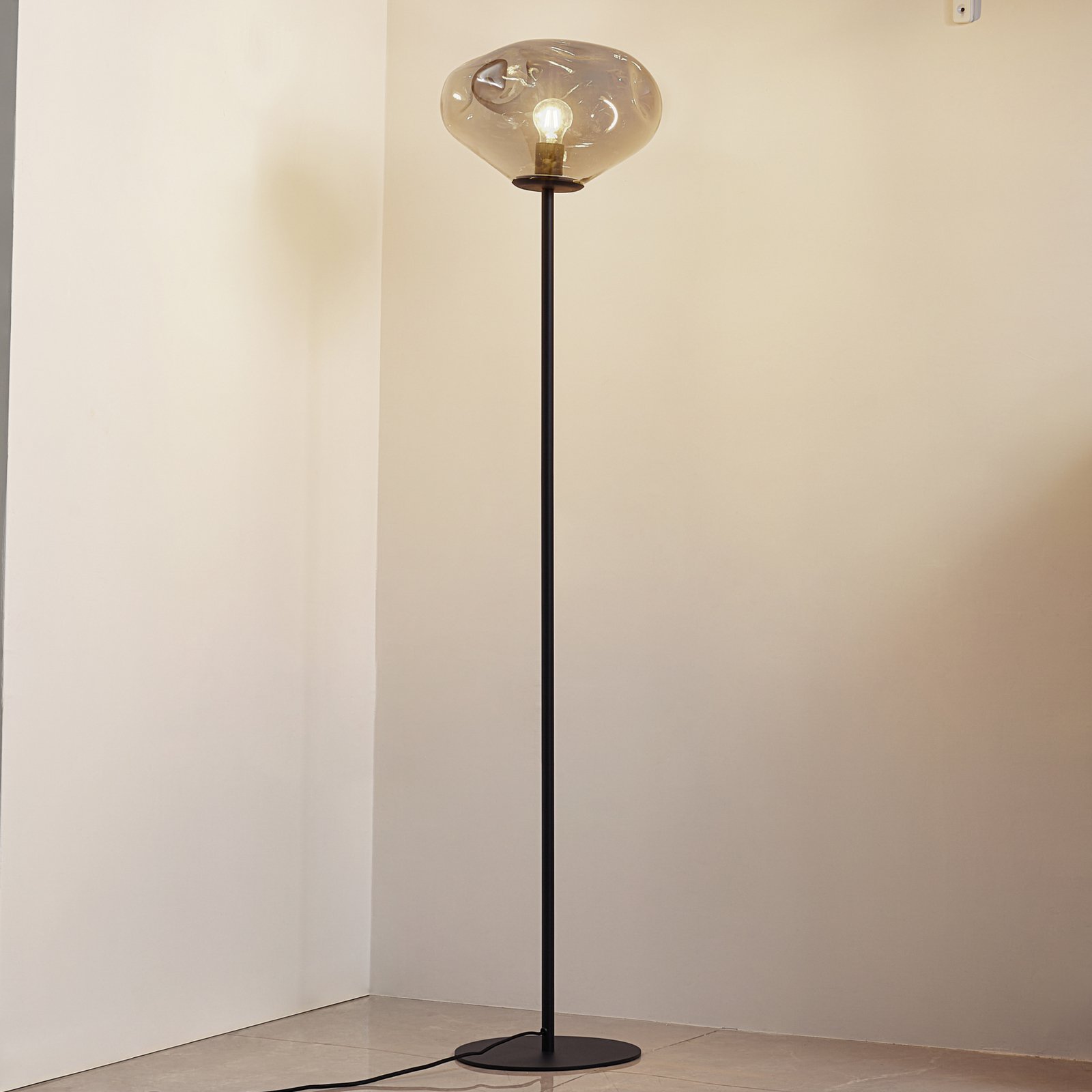 Lelia lampa stojąca wysokość 150 cm szklana metalowa - Lindby