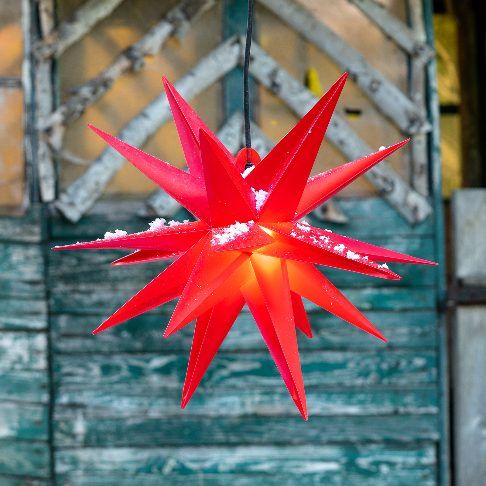 Decoratie-ster, buiten, 18-punten, Ø 40 cm rood