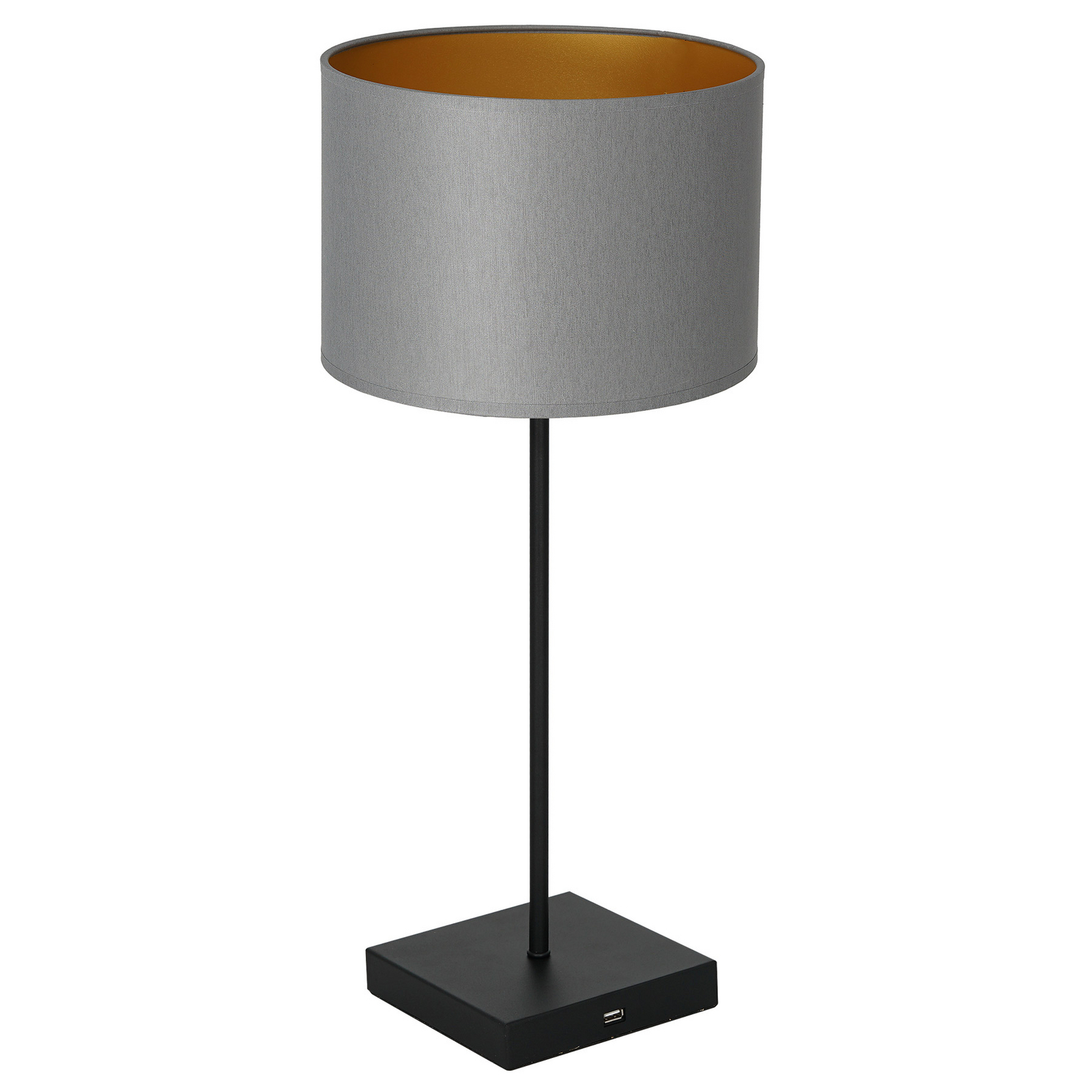 Table table lamp black, cylinder grey/gold