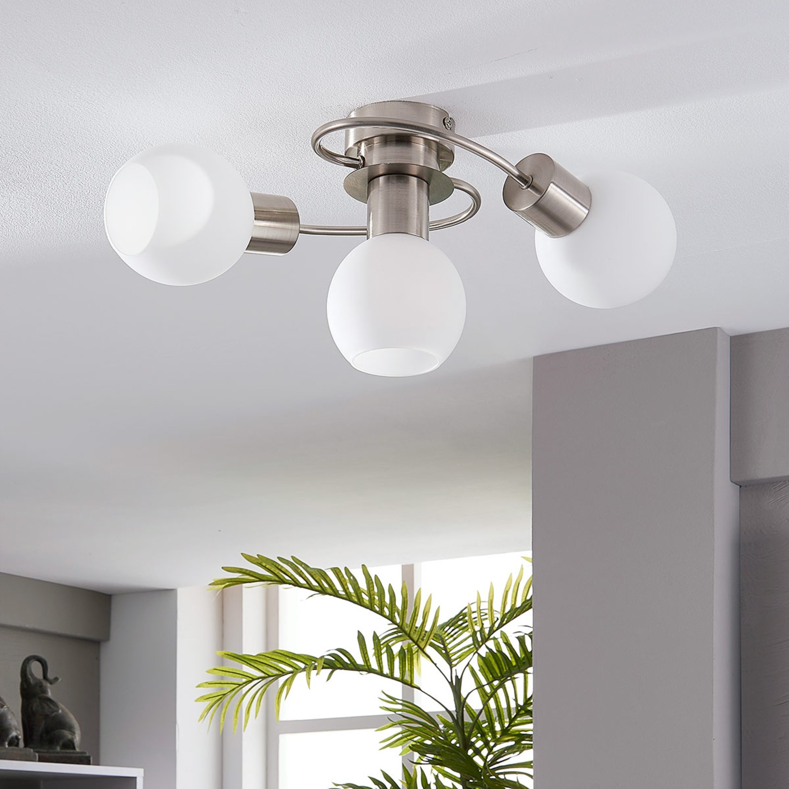 Ciala 3 Stropní Lampa White/Nickel - Lindby