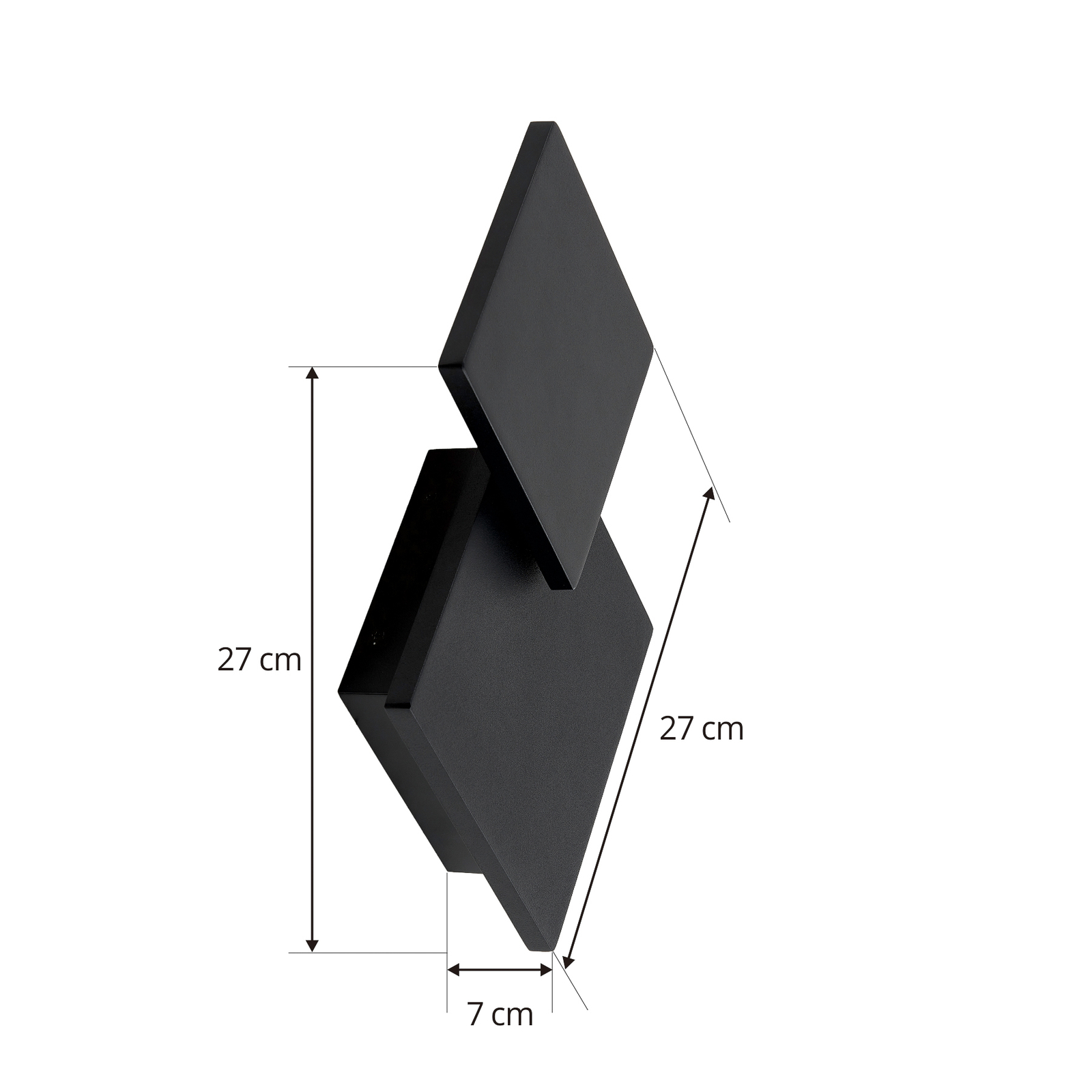 Lucande Elrik LED-Wandleuchte, zwei Elemente, eckig, schwarz