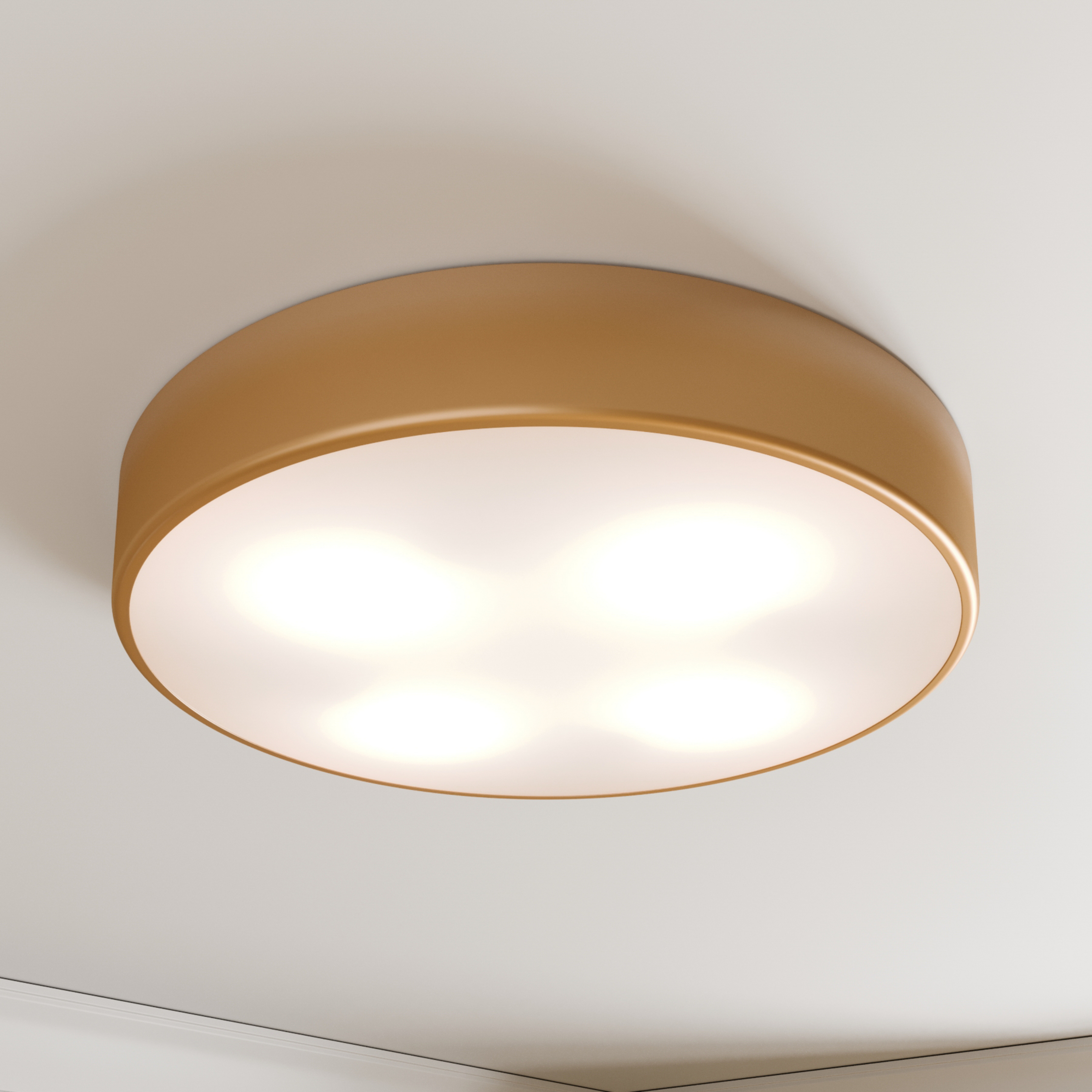 Cleo loftlampe, Ø 50 cm, IP20, guldfarvet, metal, E27