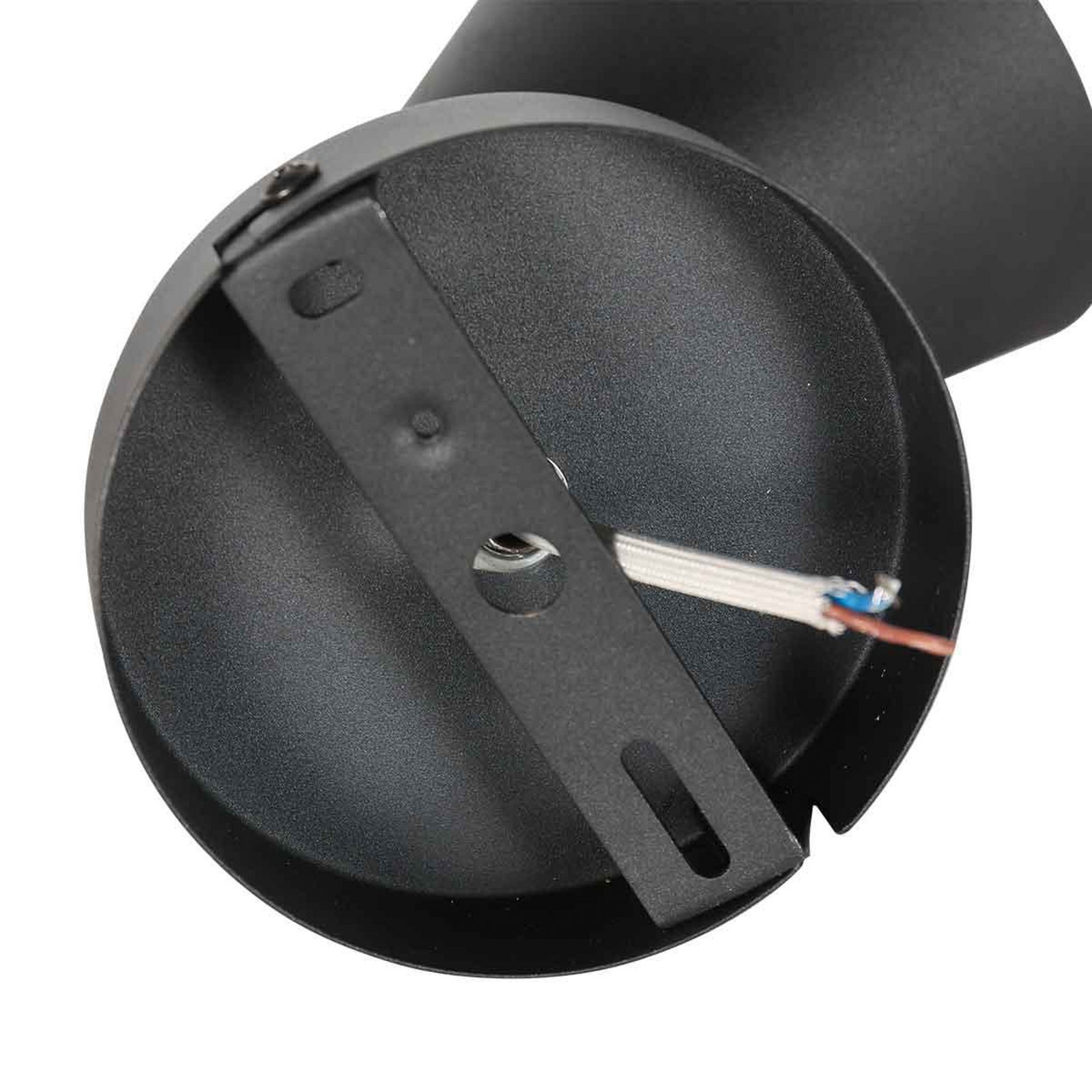 Wandstrahler Oeroe, 1-flammig, schwarz, Metall, E14